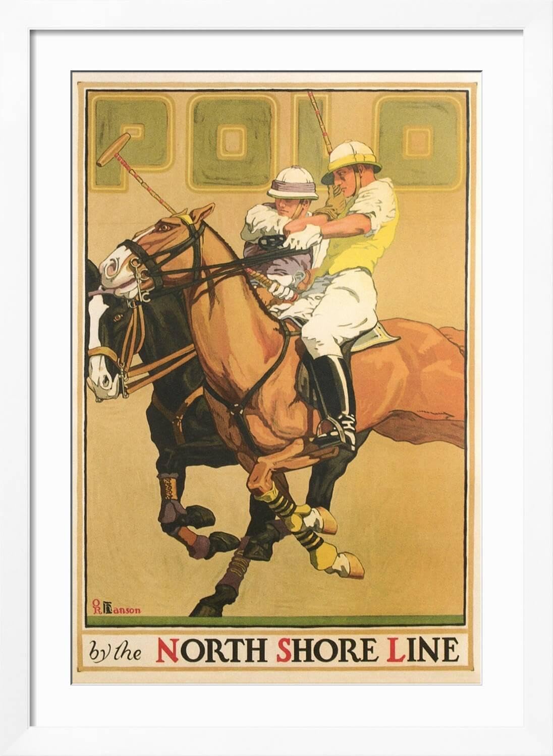 ART.COM Wall Art Print Polo Poster on White Frame, 32" x 44"