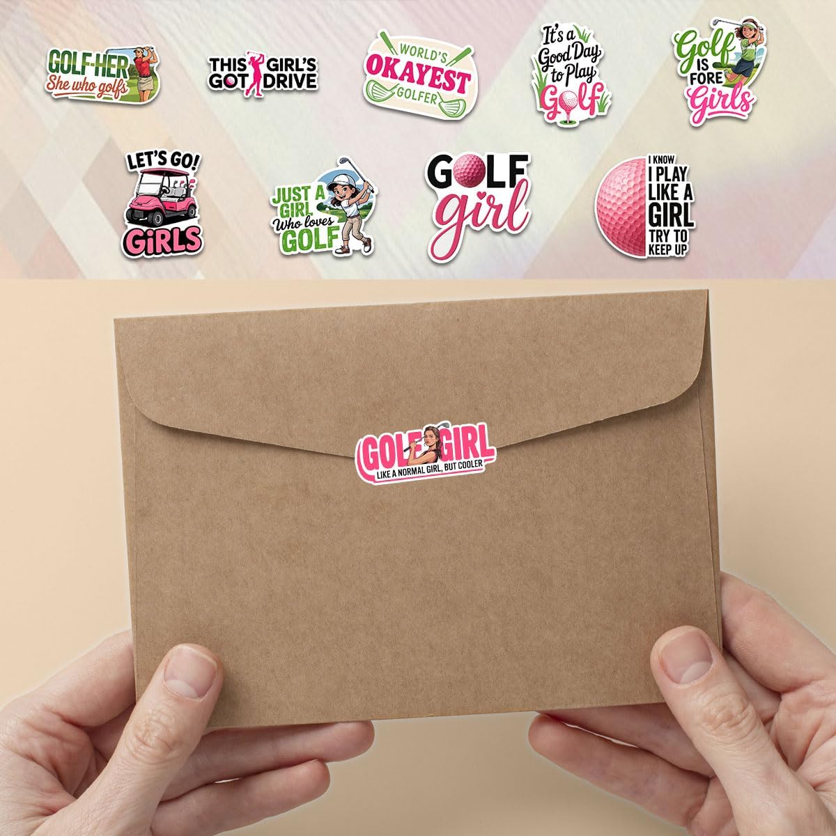 10 Pcs Golf Girl Stickers – Funny Vinyl Decals for Girls Who Love Golf – Laptop, Water Bottle, Journal Decor – Cute Gifts for Golfers, Teens, Women, and Golf Squad Friends