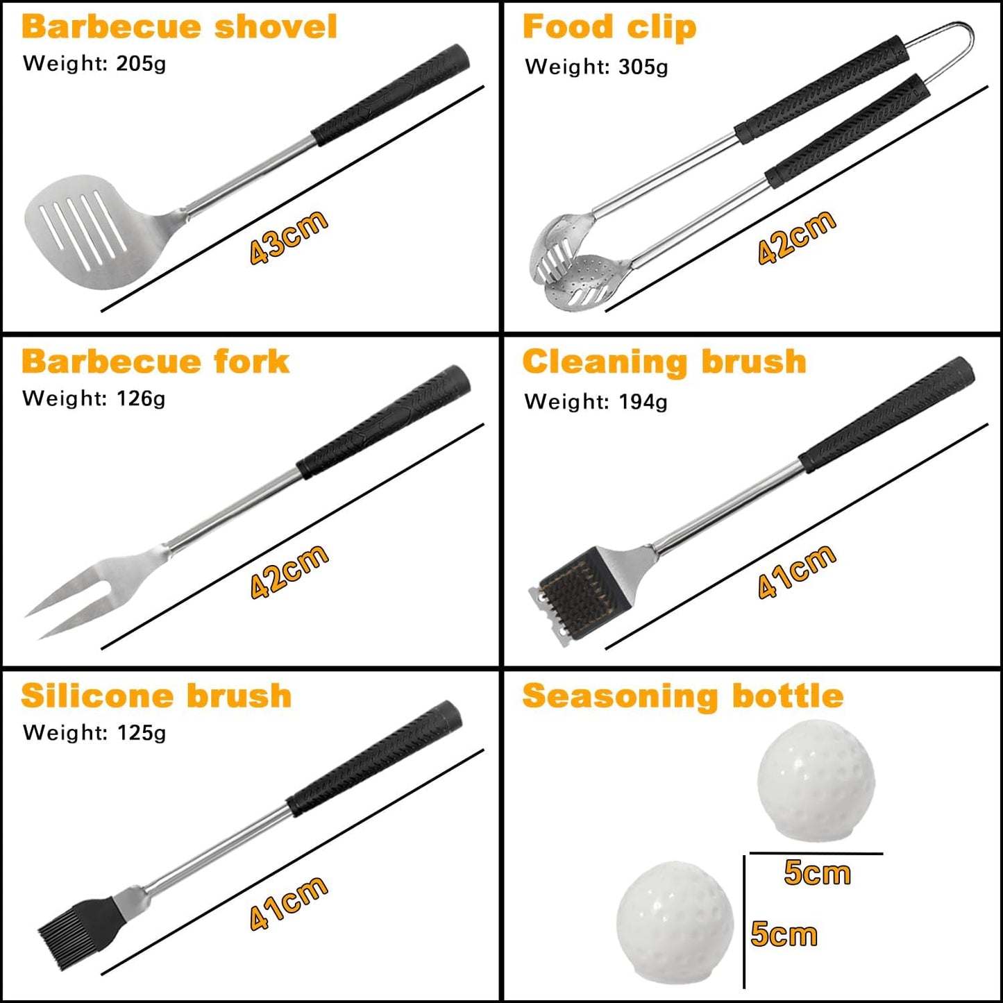 Jishi 8pcs Golf BBQ Grill Accessories Grilling Gifts for Men Golfers Stocking Stuffers for Men, Dad Gifts from Daughter Son, Funny Christmas Golf Gifts for Men Unique Barbecue Tool Set Camping Gadgets