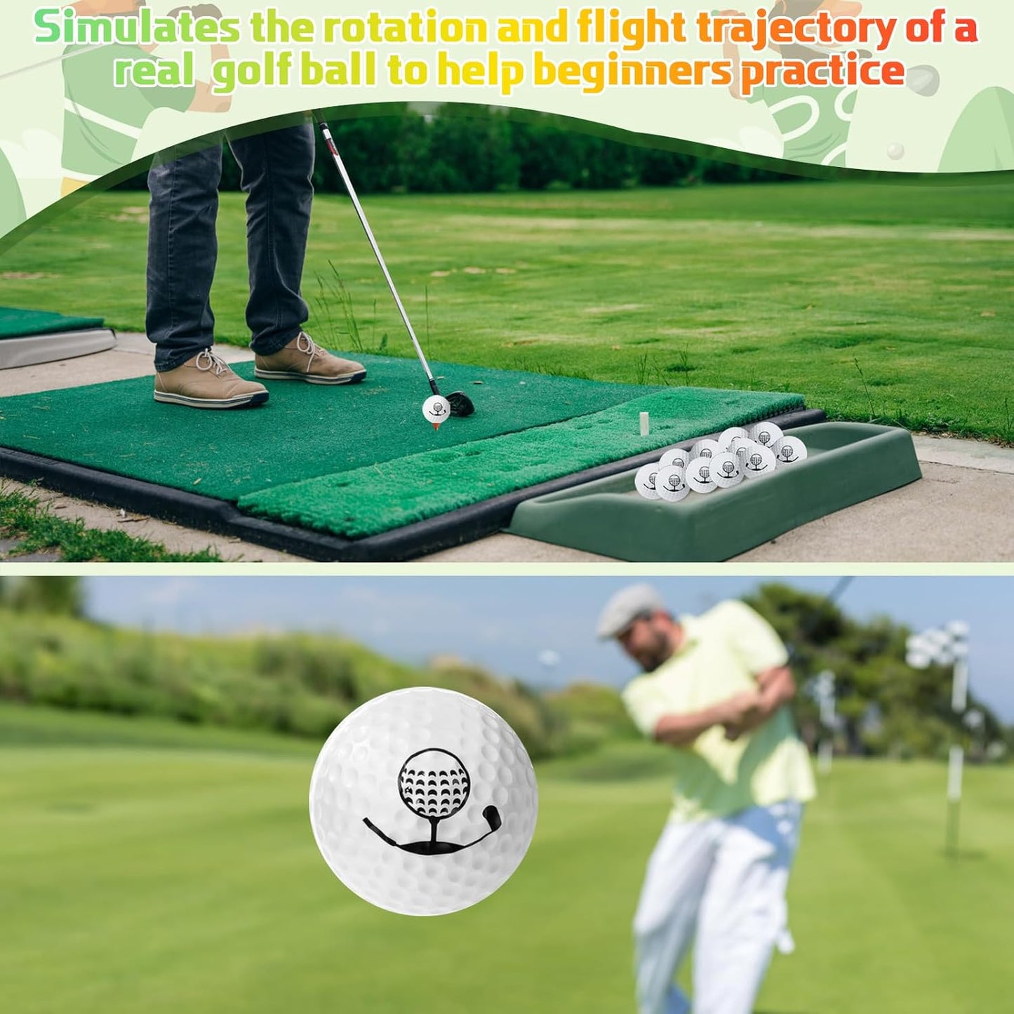 Mudder 200 Pcs Foam Golf Practice Balls Bulk, Soft Foam Ball, Realistic Feel Elastic, Limited Fly Practice for Golf Indoor or Outdoor Training, with 2 Nylon Drawstring Bag