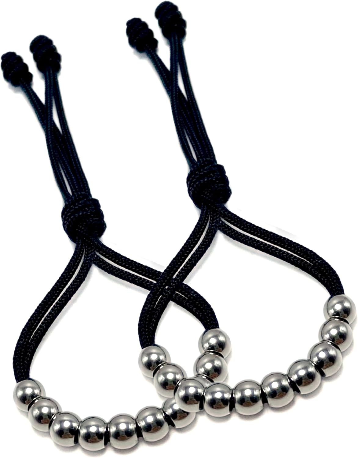 LAMIBEE Pack of 2 Golf Glove Bead Stroke Counter, 10 Stainless Steel Beads Score Counter for Gloves, Stroke Count Resizable Easy to Adjust Golf Round Scoring Tracker Accessory