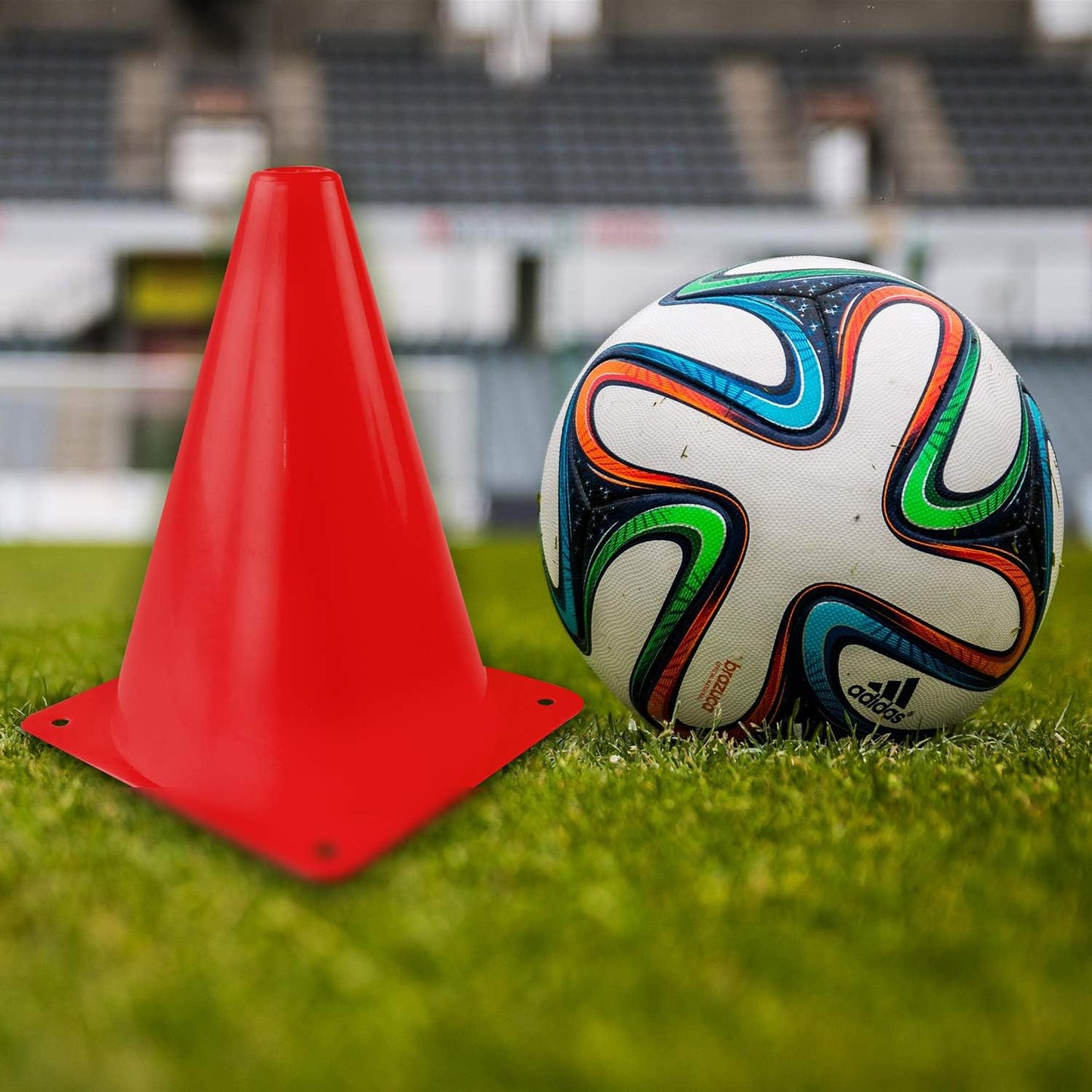 Super Z Outlet 7.5" Bright Neon Colored Orange, Yellow, Red, Green Cones Sports Equipment for Fitness Training, Traffic Safety Practice (24 Pack)