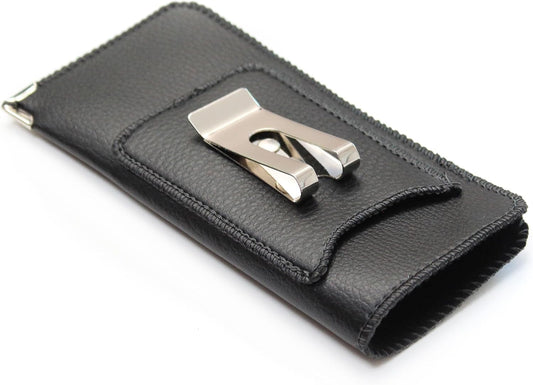 Orsus Soft Glasses Case with Belt Clip & Card Pocket, PU Leather Eyeglass Sunglasses Case Pouch Felt Lining