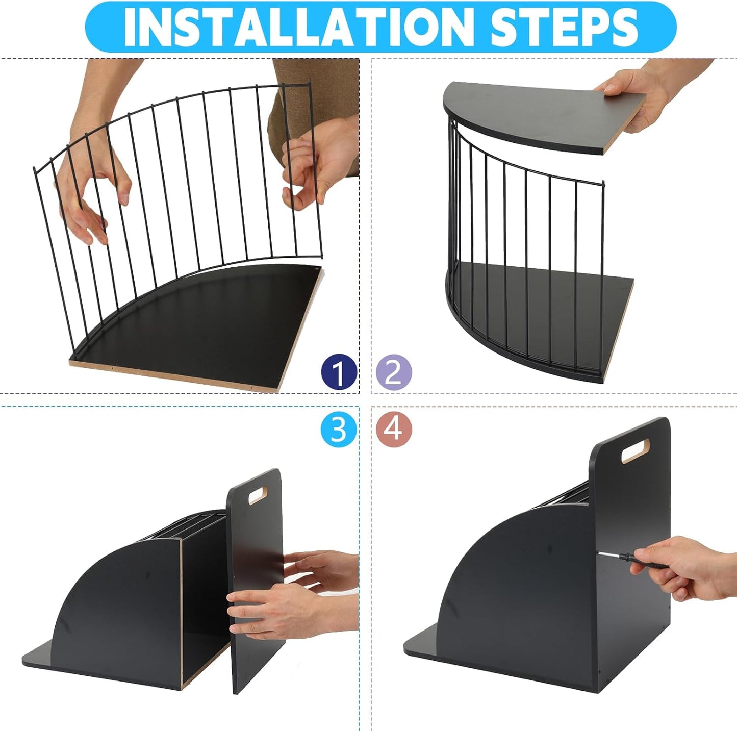 Clipboard Holder Wooden Storage Clipboard Holder Rack - with Raised Side Panel Black Clip board Organizer - for Classroom Office School Teacher Organizing (Clip Boards Not Included)