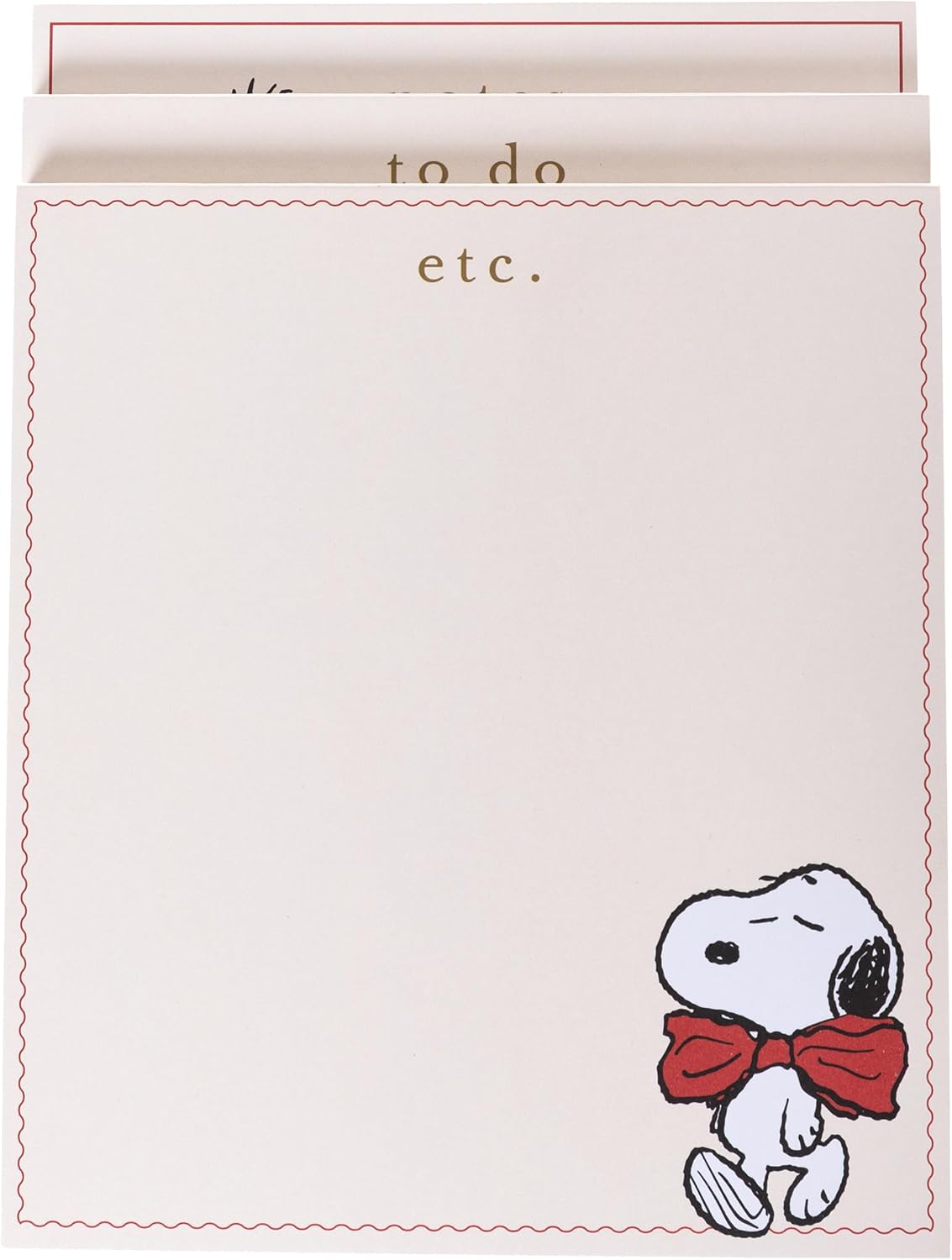 Graphique Peanuts Assorted Notepads Luxe Collection, Set of 3 Snoopy Memo Pads, 60 Sheets/Pad, 6.3” x 8.46”