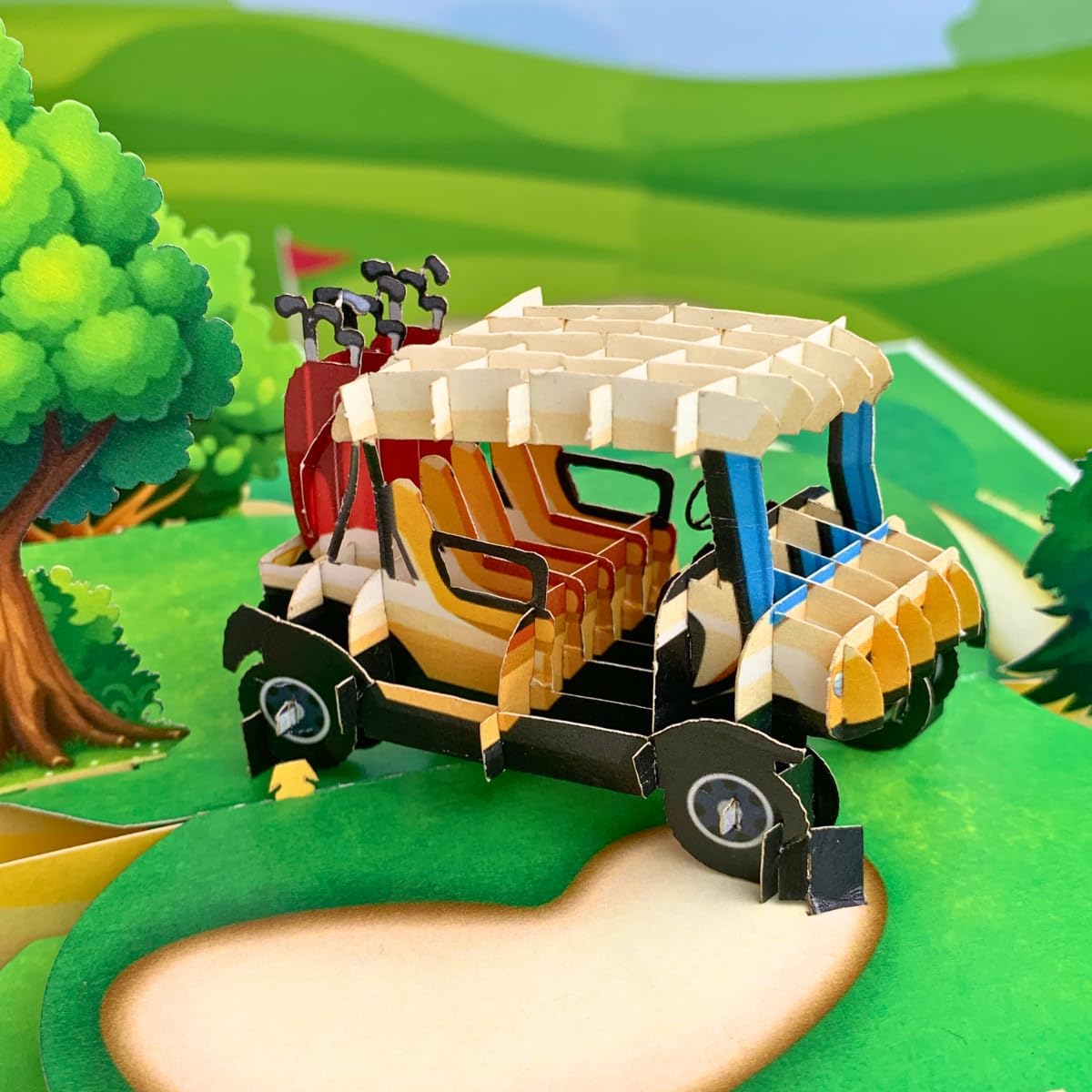 4BO Golf Fathers Day Pop Up Card, 3D Golf Birthday Card for Dad for Men, Dad, Husband, Grandpa, Goft Gifts Cards for Congratulations, Thank You, Retirement for Boss, Coworker, Golfer