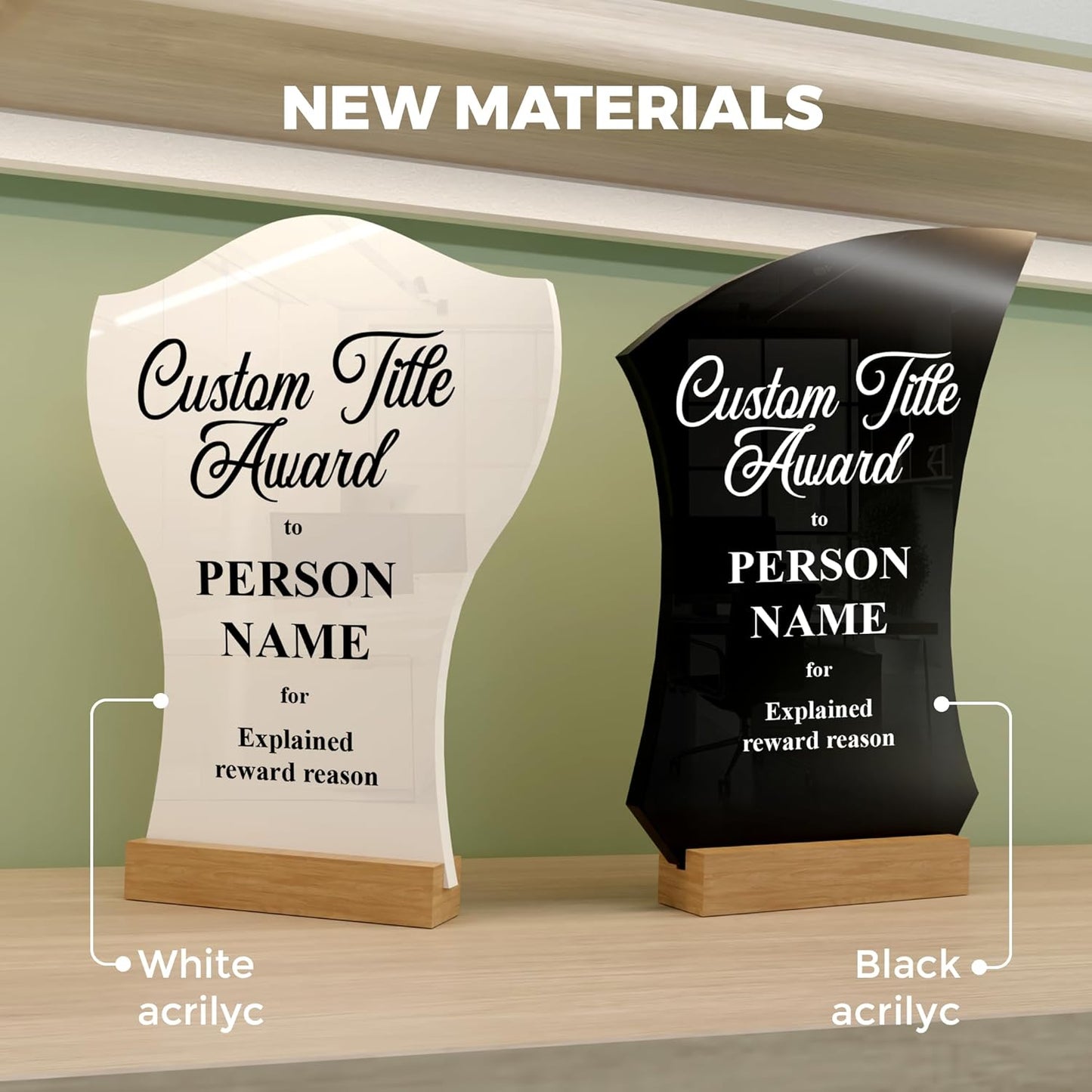 EGD Personalized Acrylic Trophy Award for Activities I Custom Trophy Plaque I Customizable Awards and Trophies I Customize Your Employee Appreciation Gifts (Wide 8" x 10" Height) (Award No Logo)