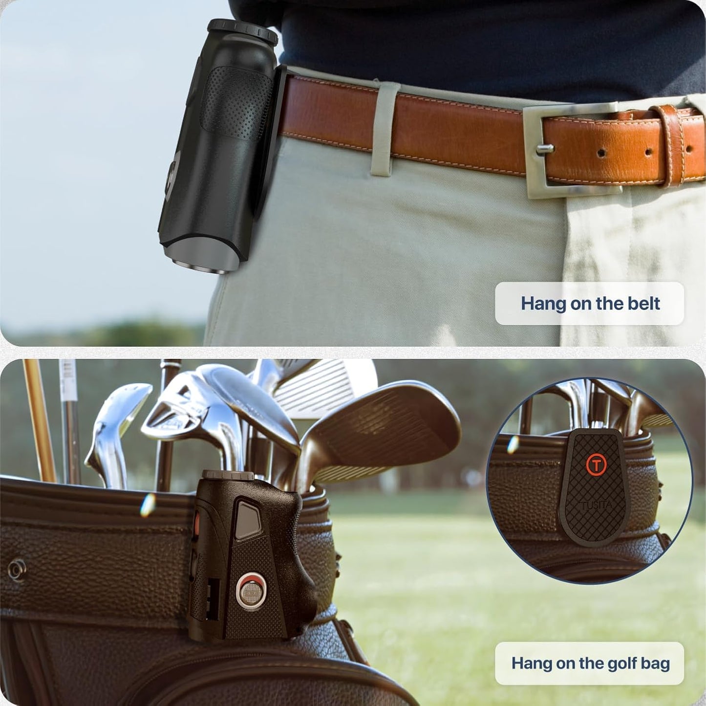 TUSITA Golf Steel HUB - Belt Clip Compatible with Bushnell Magnetic Golf Laser Rangefinders, Magnet Accessories