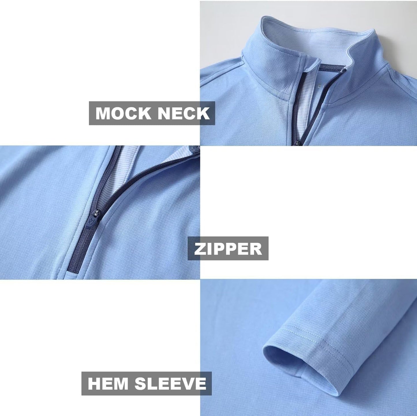 M MAELREG Quarter Zip Golf Pullover Men Dry Fit Long Sleeve Performance Wicking Mock Neck 1/4 Zip Pullover Mens Sweatshirt