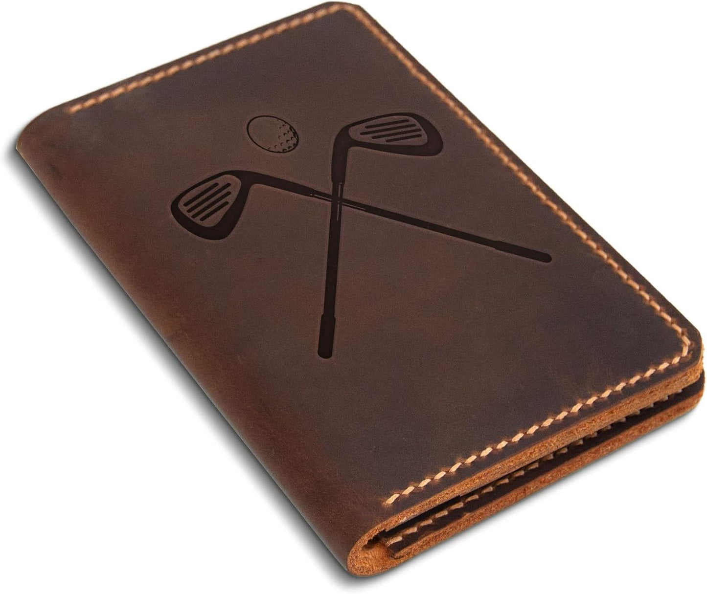 Personalized Leather Golf Scorecard & Yardage Book Holder, Custom Golf Gifts for Dad, Golf Accessories