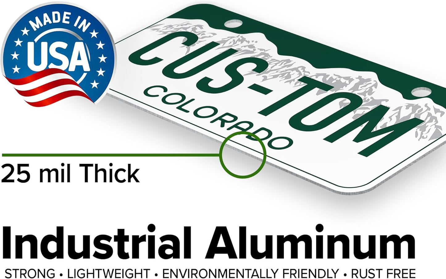 Mini License Plates, Personalized License Plates, Custom for Car, Bikes, ATV, Kids Car, Golf Cart, Jeep, 2x4 Inch, Rust-Free Fade Resistant Aluminum, USA Made by My Sign Center (Colorado)