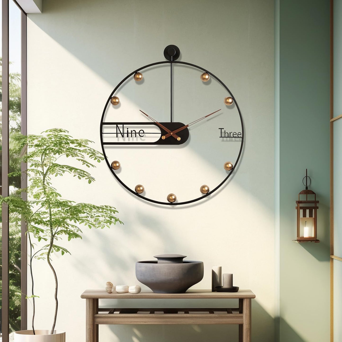 Modern Wall Clock for Living Room Decor Mid Century Metal Large Silent Gold Kitchen Big Wall Clock Art for Bedroom Decorative Office Non Ticking Battery Operated Wall Watch 24 Inch