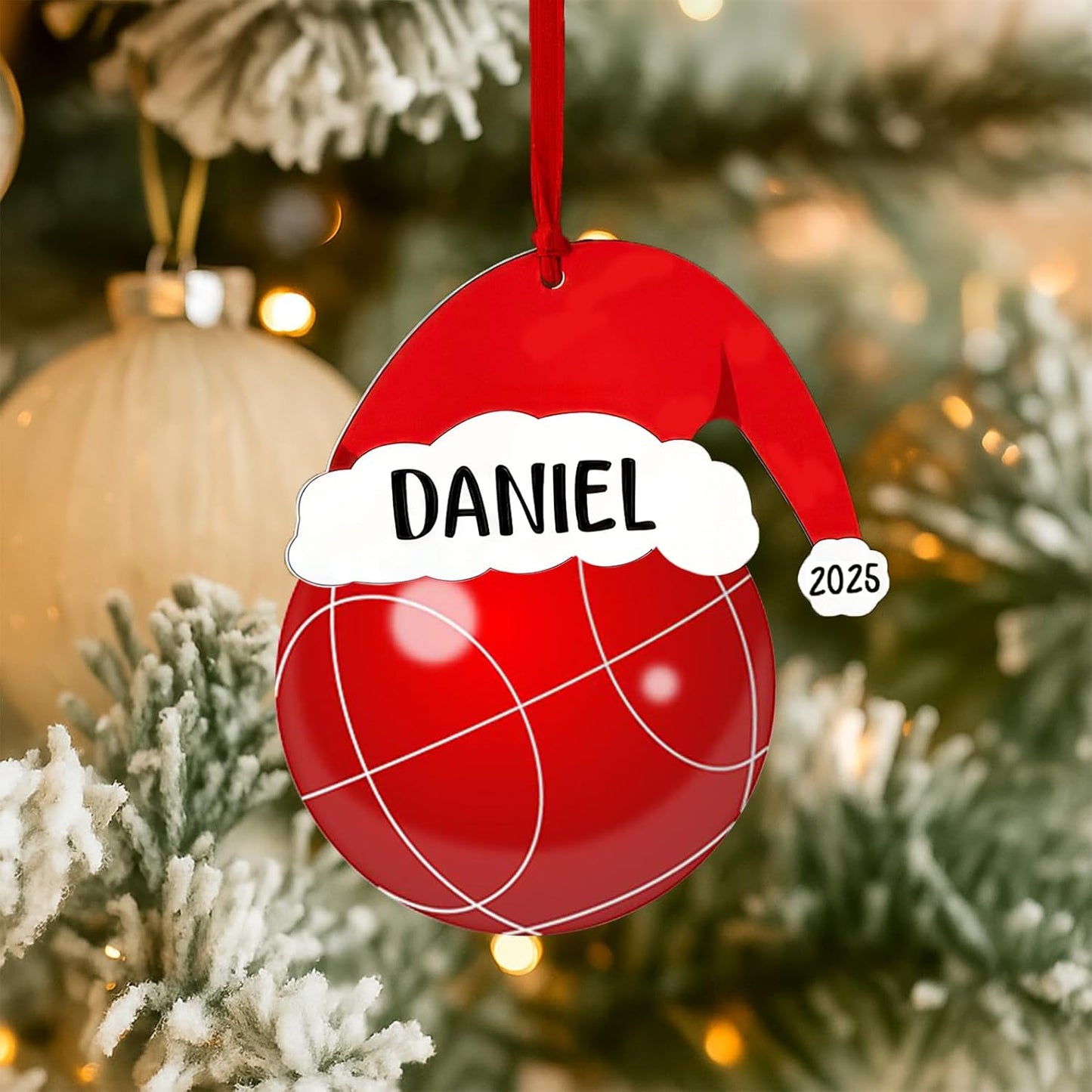 Personalized Bocce Ball Christmas Ornament 2025, Custom Bocce Ball Ornaments with Name, Team Ornament, Custom Coach Gifts, Christmas Tree Decorations, Gifts for Sports Lovers Boys, Xmas Gift 2025
