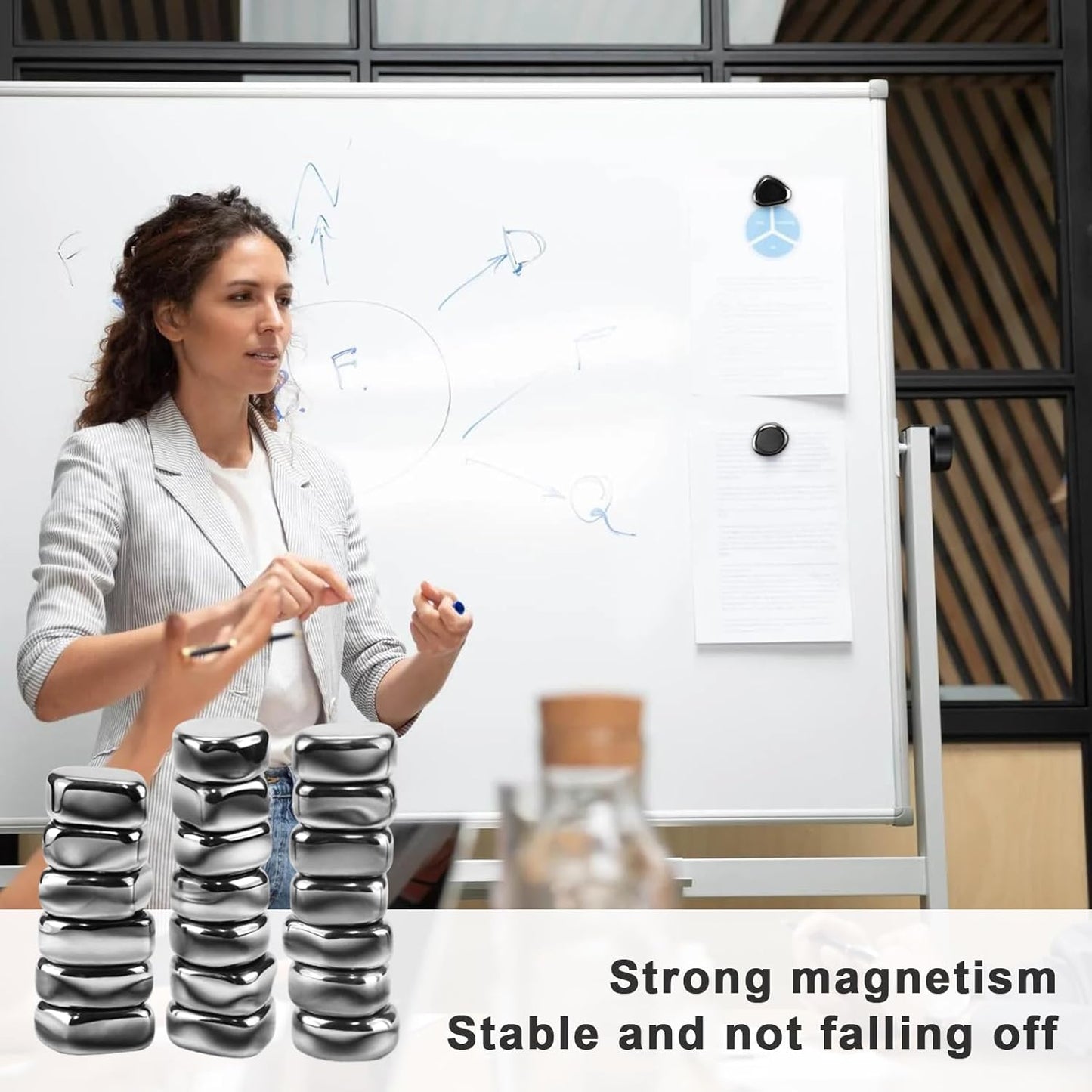 28 Pack Black Fridge Magnets, Small and Strong Magnets, Strong Refrigerator Magnets Heavy Duty for Whiteboard, Office, Classroom, Kitchen Accessories, Home and Cabinet