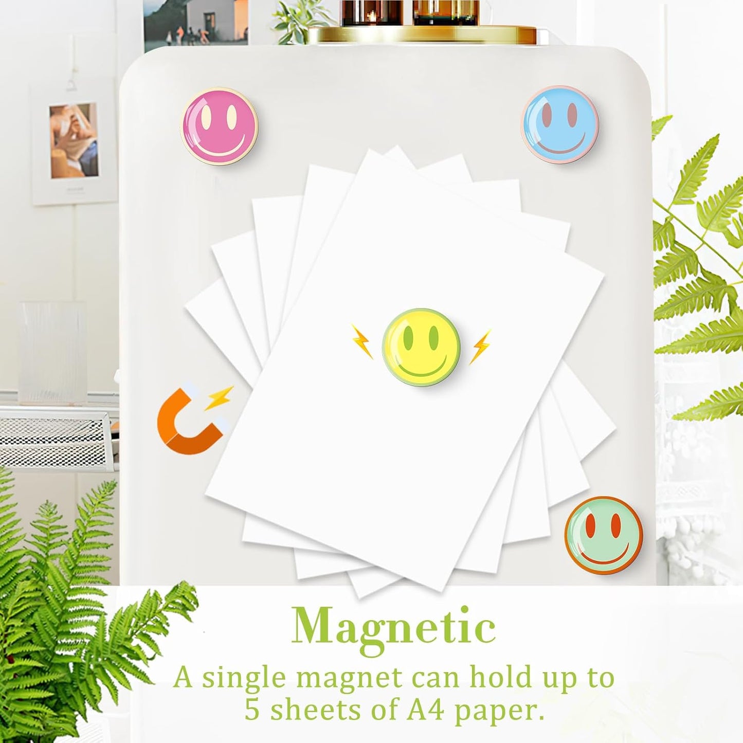 MORCART 16PCS Emoji Fridge Magnets Colorful Smiley Face Refrigerator Magnets Decoration for Locker Whiteboard Decorative Magnetic Board Cabinets Classroom Office Cubicle