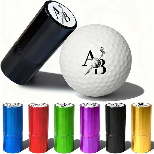 Lihome Golf Ball Stamp Personalized - Durable Waterproof Reusable Ink Stamper, Custom Golf Gift for Men, Dad, Retirement, Father's Day, Birthday & Christmas