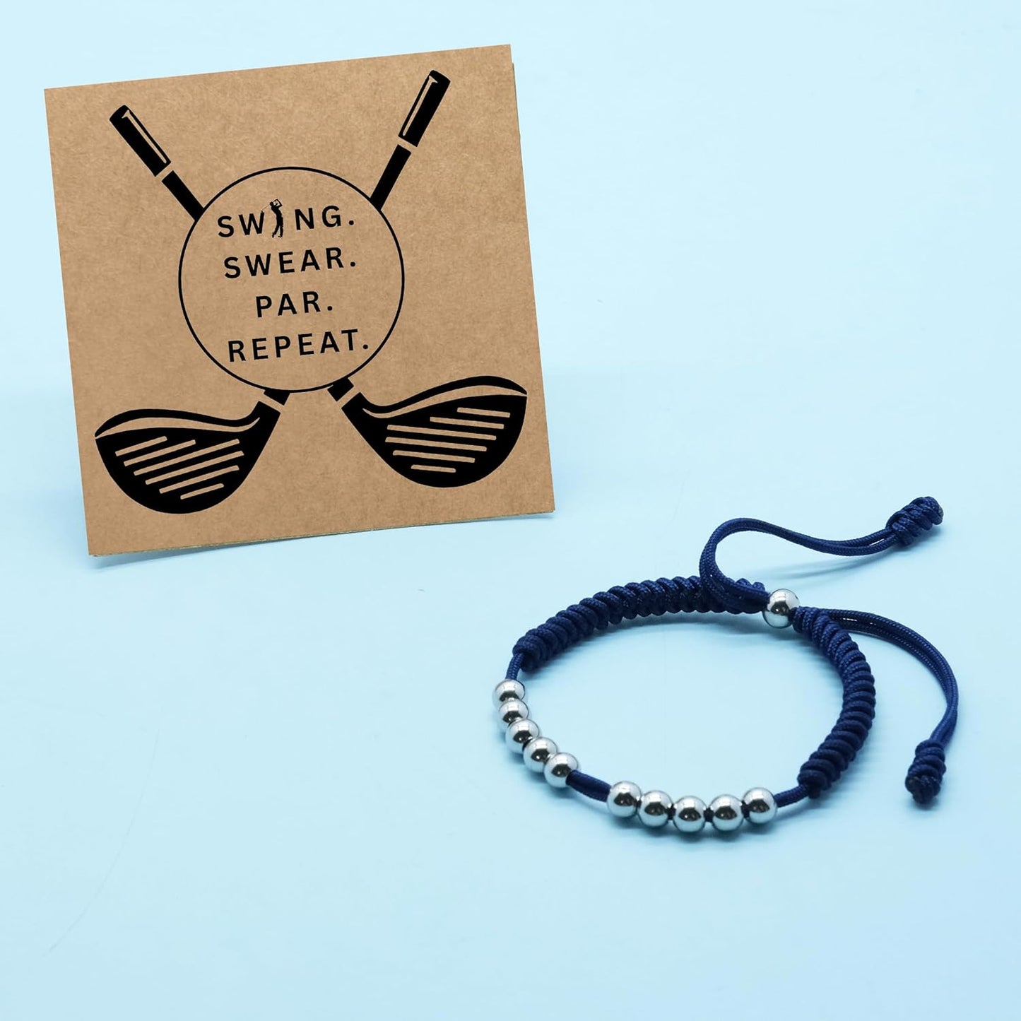 LAMIBEE Premium Golf Stainless Steel 10 Bead Score Counter Bracelet, Golf Stroke Count Bracelet, Resizable Easy Adjust Golf Round Scoring Tracker, Durable Stylish Golf Accessory