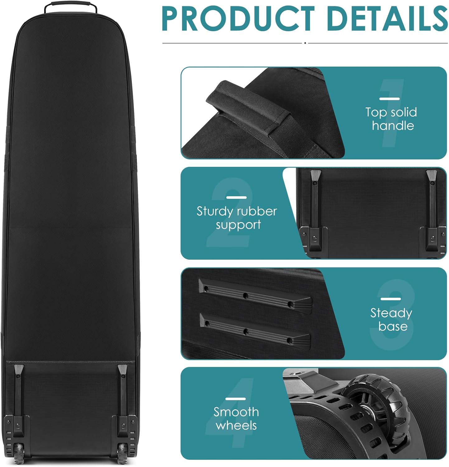 Findway Golf Travel Bag, Golf Travel Bag for Airlines with Wheels, 900D Heavy Duty Polyester Oxford Soft-Sided with Club Protection Liner, Universal Size