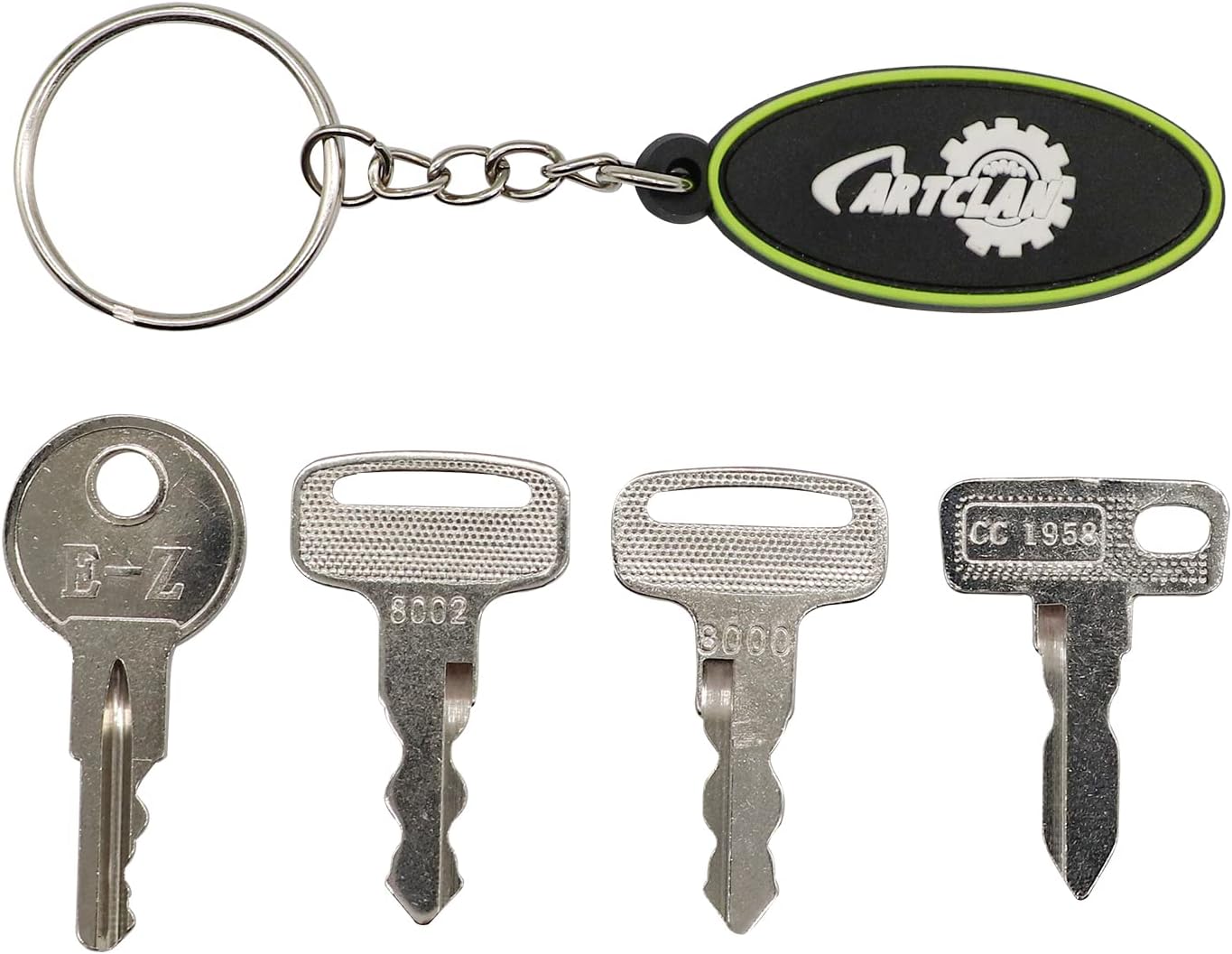 Golf Cart Keys Set (4PCS), Suitable for EZGO, Yamaha, Club Car, OEM#1012505 17063-G1 JU2-H2511-00 JU6-H2511-10