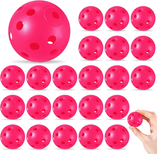 24 Pack Practice Golf Balls 42 mm Limited Flight Plastic Golf Training Airflow Hollow Ball for Driving Range Swing Practice Backyard Indoor Outdoor Home