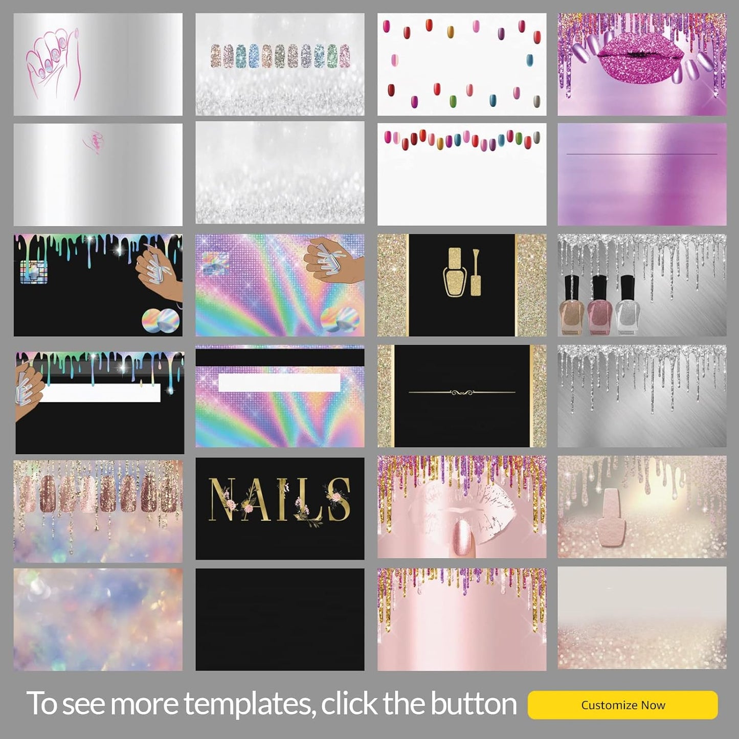 xrlsg Custom Business Cards 100PCS Double-sided Printing Business Cards Customize with Your Logo Personalized 3.5"x 2" Cards for Business - Nail