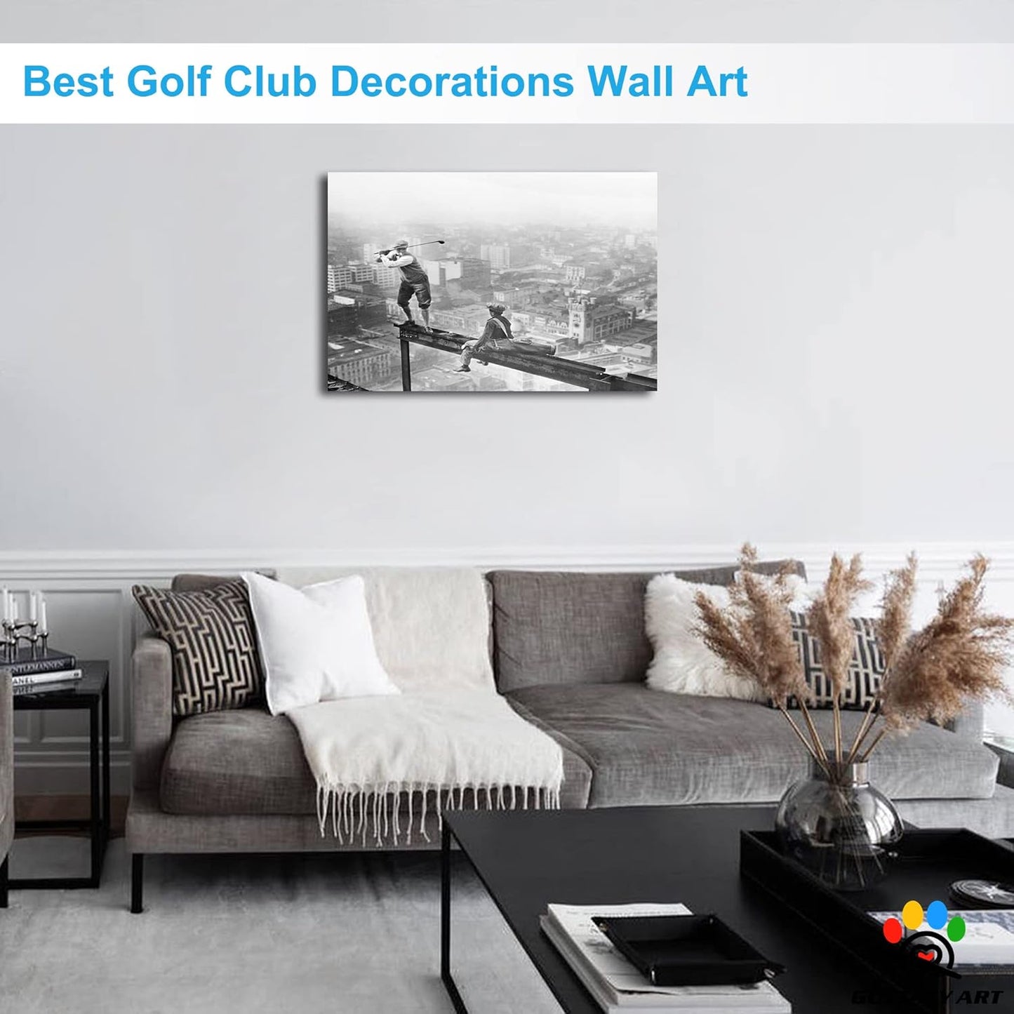 GUTTATY Golf Wall Art, Vintage Golf Pictures Posters Canvas Print Wall Decor for Golfer's Man Cave Home Ofice Ready to Hang (12x18 Inches)