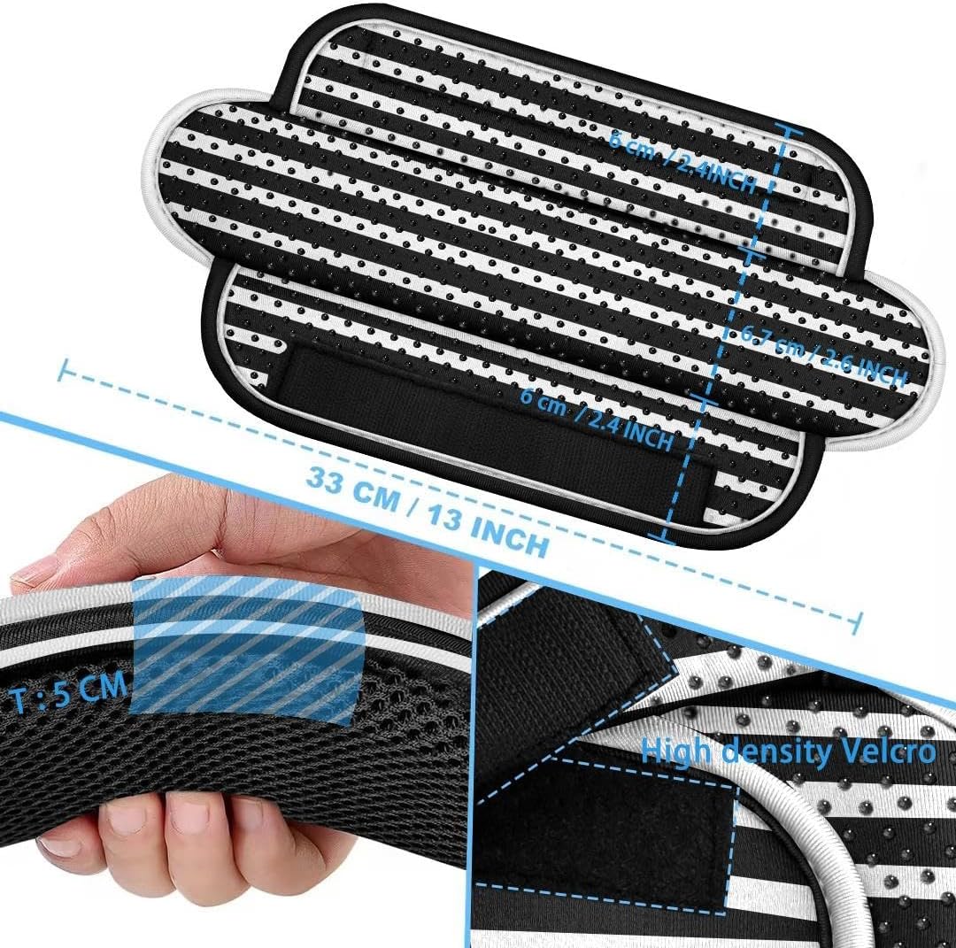 ZINZ 2-Pack Universal Shoulder Pad with Ultra Thick Cushion for Bag Luggage Bag Crossbody, Plus Long & Anti-Slip & Breathable,Black & White Stripes