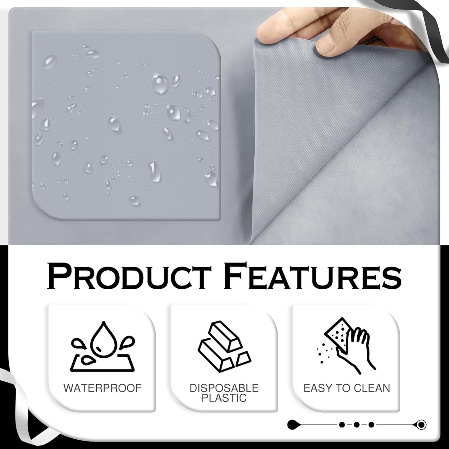 4 Pieces Classic White Series Rectangle Tablecloth, 54x72" Solid Color Waterproof & Spillproof Disposable Plastic Table Cover, Durable Party Tablecloth for Dining, Buffet, Picnic, Outdoor Events