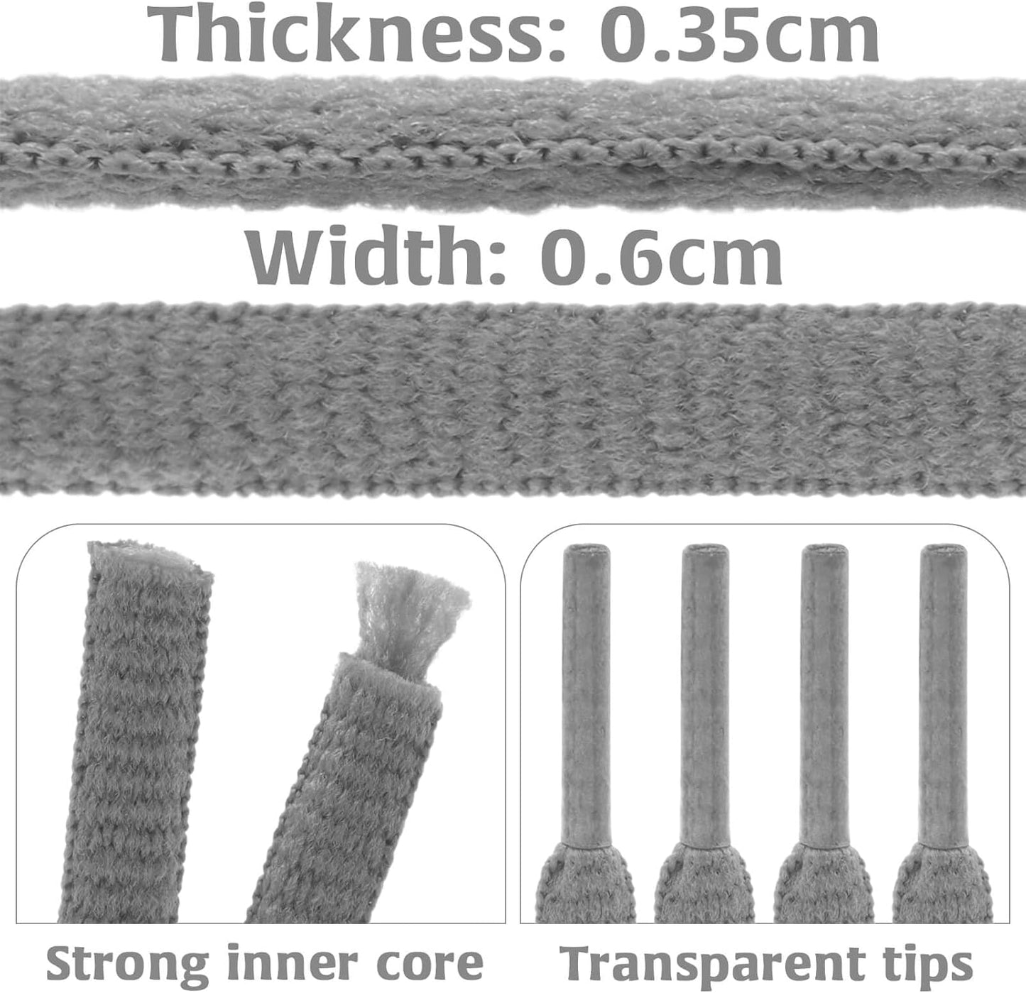 DELELE 2Pair Oval Shoes laces 42 Colors Half Round 1/4" Athletic ShoeLaces for Sport/Running Shoes Shoe Strings