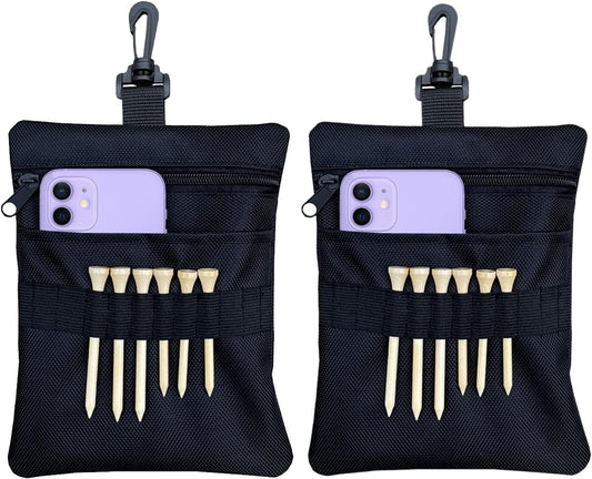 Golf Tee Pouch Bag, Zipper Golf Ball Bag, Accessory Pouch for Men