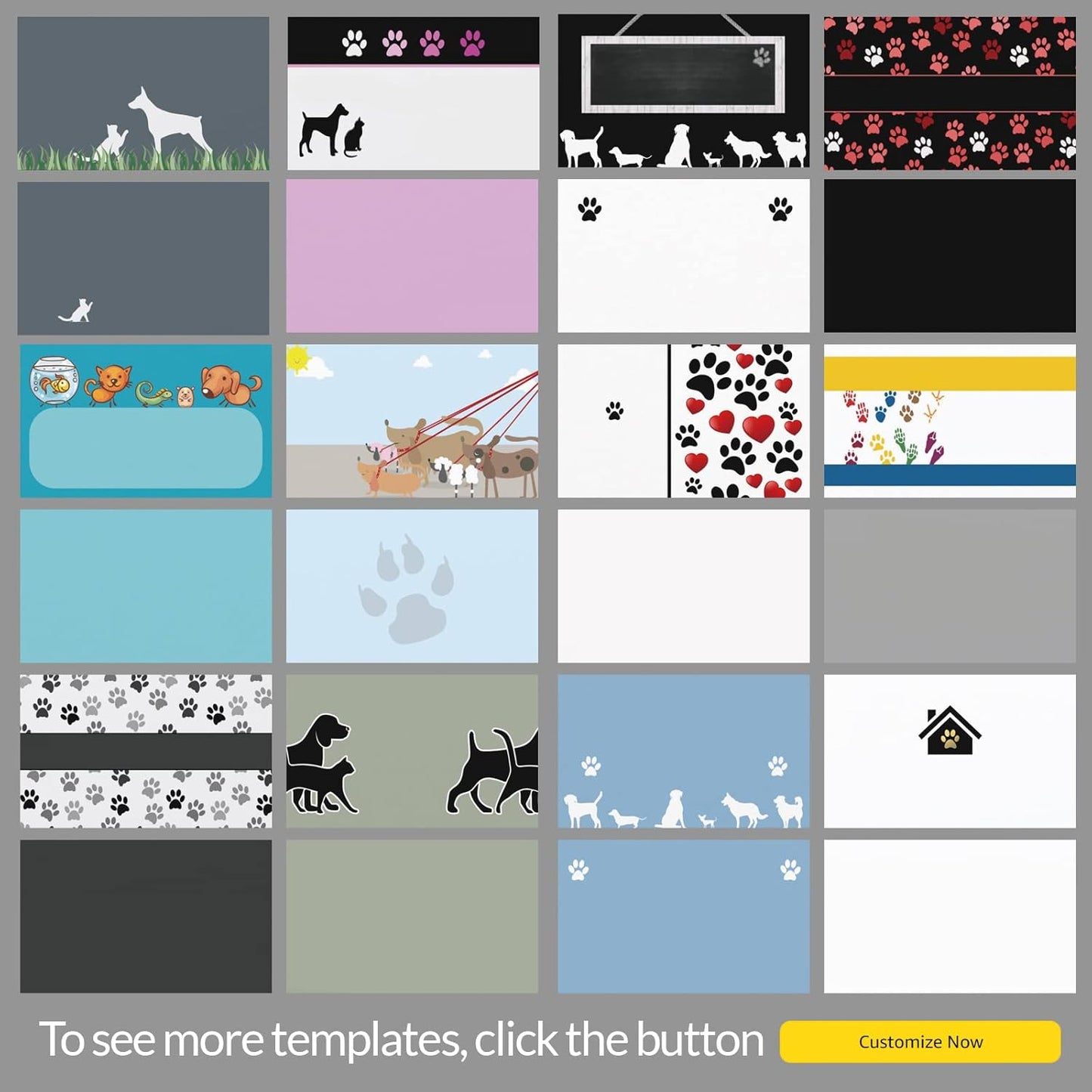 Custom Business Cards 100PCS Double-sided Printing Business Cards Customize with Your Logo Personalized 3.5"x 2" Cards for Business - Pet & Animals Care