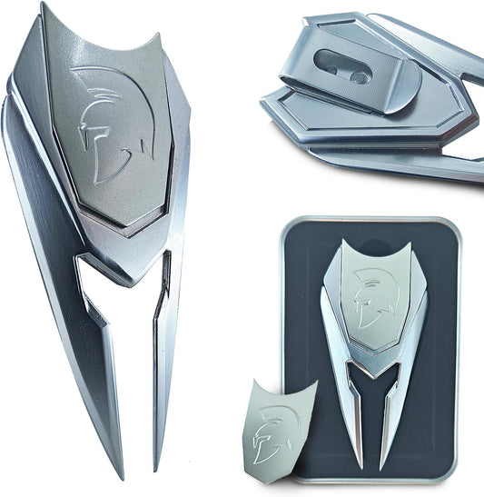 Spartan Helmet Golf Divot Tool with Magnetic Ball Marker & Belt Clip, Solid Metal Golf Accessory, Unique Design Gift for Golfers