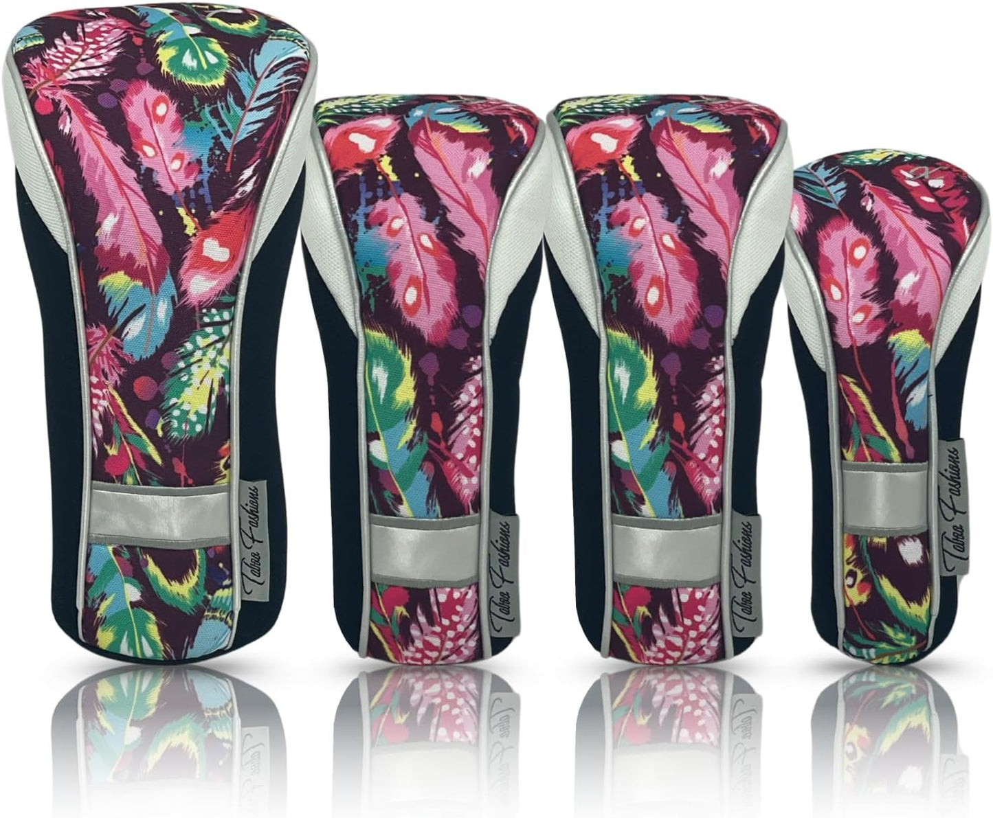 Taboo Fashions Monaco Golf Club Covers for Women - Numbered Golf Headcovers Set for Driver, Fairway and Hybrid Clubs - Weather Resistant, Pack of 4