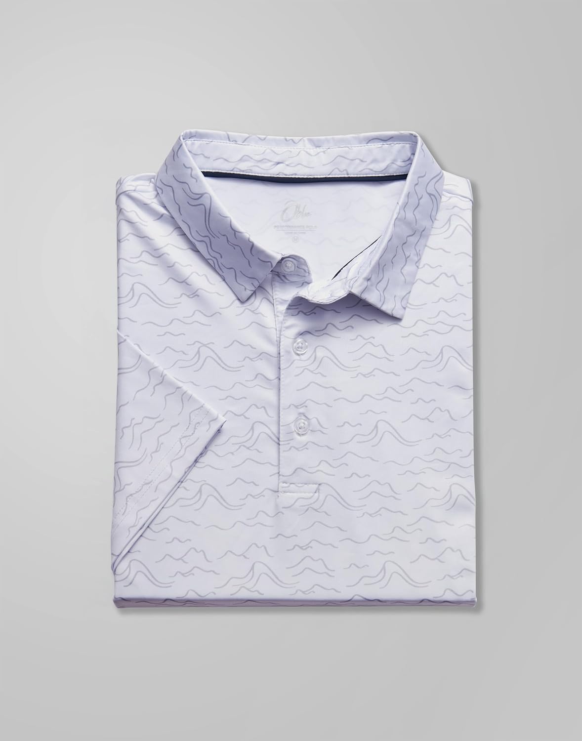 Obla Mens Golf Polo Shirts Short Sleeve Dry Fit Performance Moisture Wicking Casual Print Collared Golf Shirts for Men