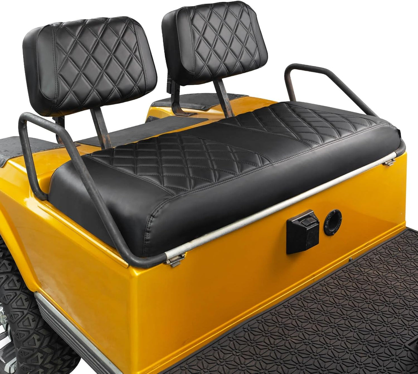 NOKINS Golf Cart Seat Covers Fit Club Car DS Pre-2000 OEM Ordinary Seats Only,Golf Cart Leather Diamond Replacement Front Seat Cover No Stapler Required/Anti-Fading/Anti-Scratch…