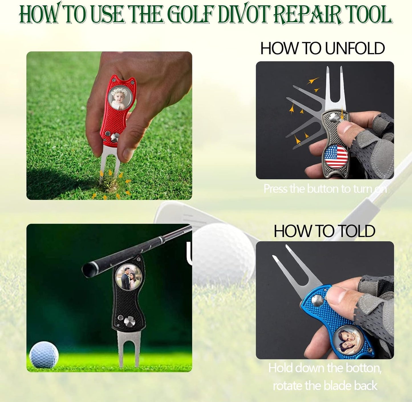 xrlsg Custom Golf Ball Marker and Hat Clip 1 Set, Magnetic Hat Clip with Your Personalized Photo Logo for Golfers, Boyfriend