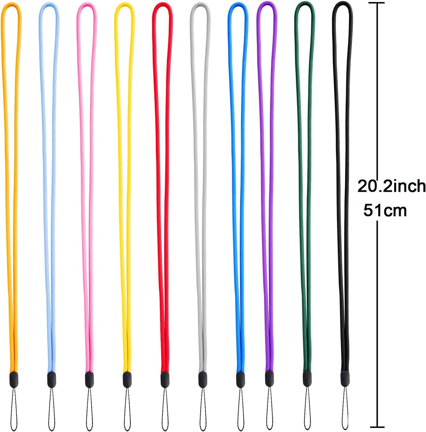 YOUOWO 10 Pack Lanyards Colored Neck Lanyard Straps For Pen Cellphone Whistles id Badges Holder Keys Office Name Badges ID Card (10 Colors - Combination 2)