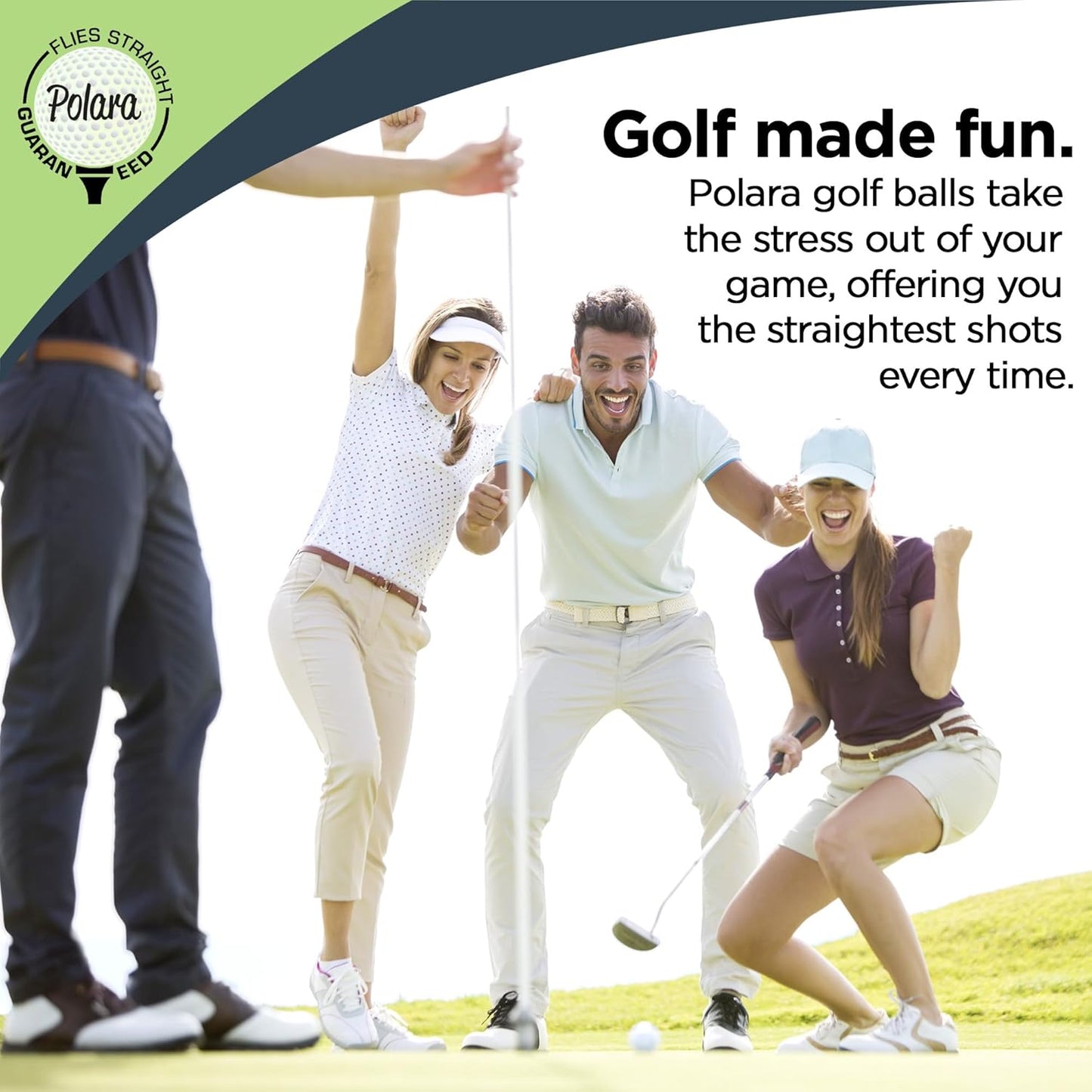 Polara Golf Self-Correcting Golf Balls – Soft Feel, Anti-Slice & Hook Correction, Exceeds USGA Limits, Dimple Pattern, High-Performance Balls for Men & Women