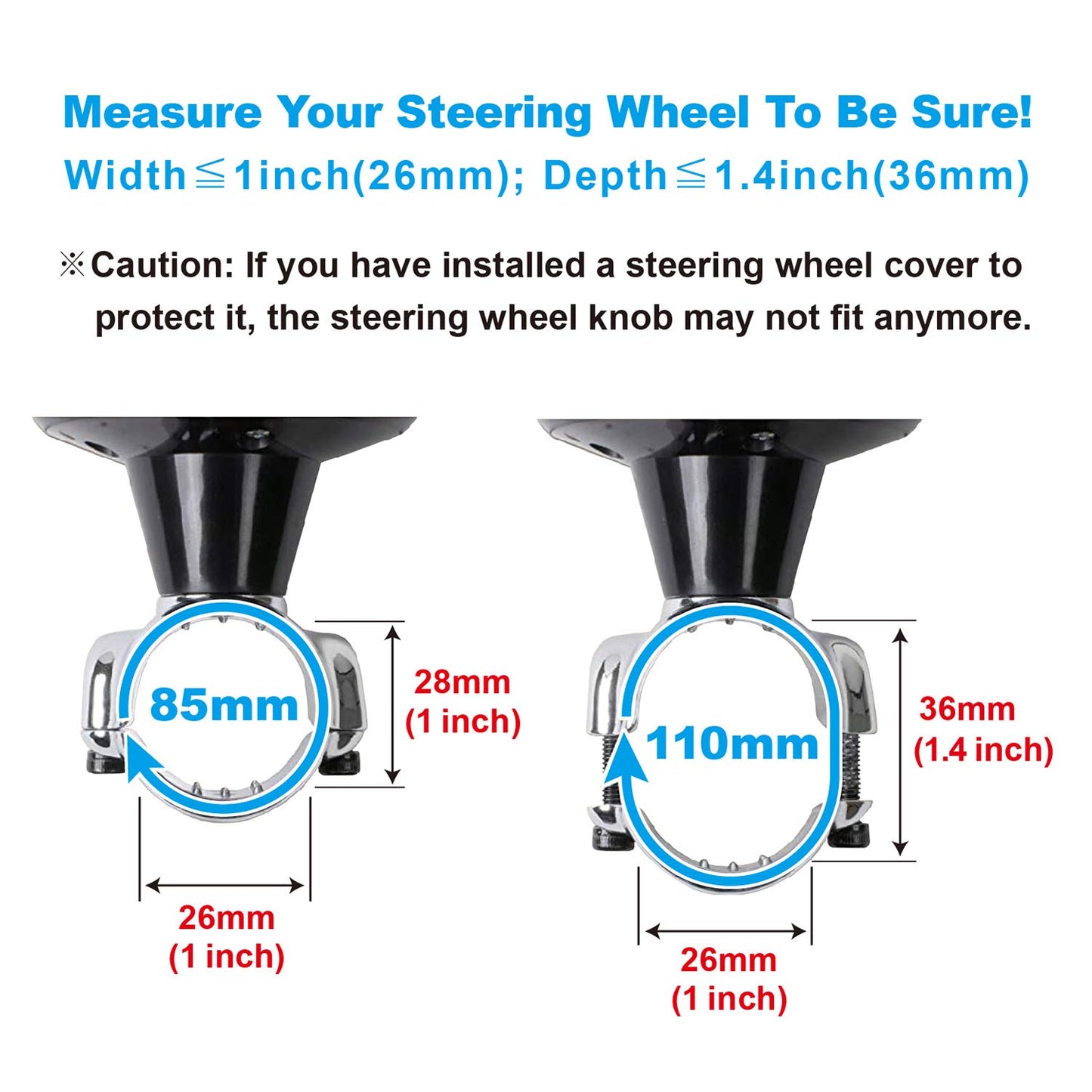 Hypersonic Vehicle Power Handle Car Steering Wheel Spinner Accessory Knob Universal Fit for Car (black)