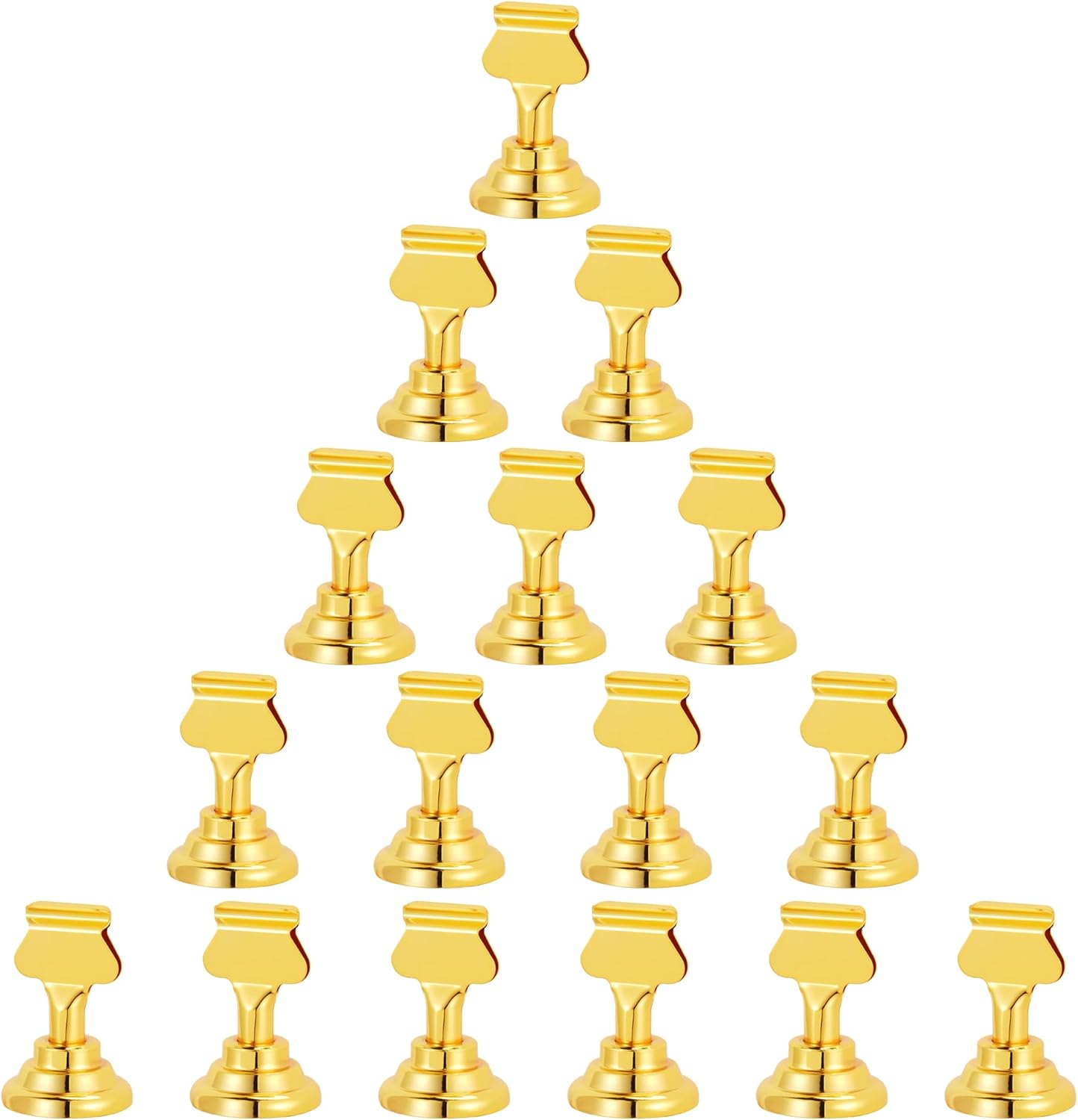 Urban Deco 16 Pieces Table Card Holder Place Card Holders 1.7 inches Gold Steel Card Holders for Photos, Food Signs, Memo Notes, Weddings, Restaurants, Birthdays. (Gold)