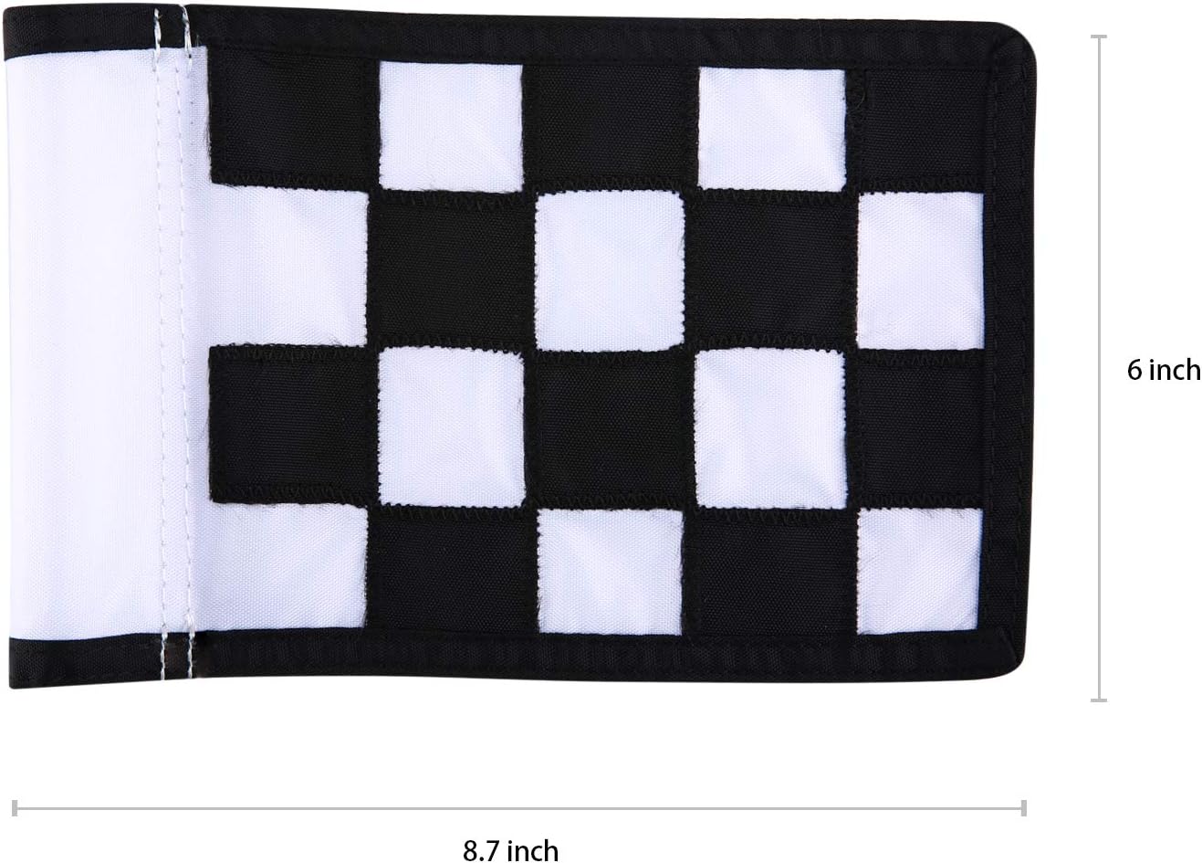 Golf Flag, Green Putting Green Flag,Solid Nylon and Checkered Training Flags for Indoor Outdoor Backyard Garden, Portable Golf Target Flags,8.7 * 6 inch (White-Black)
