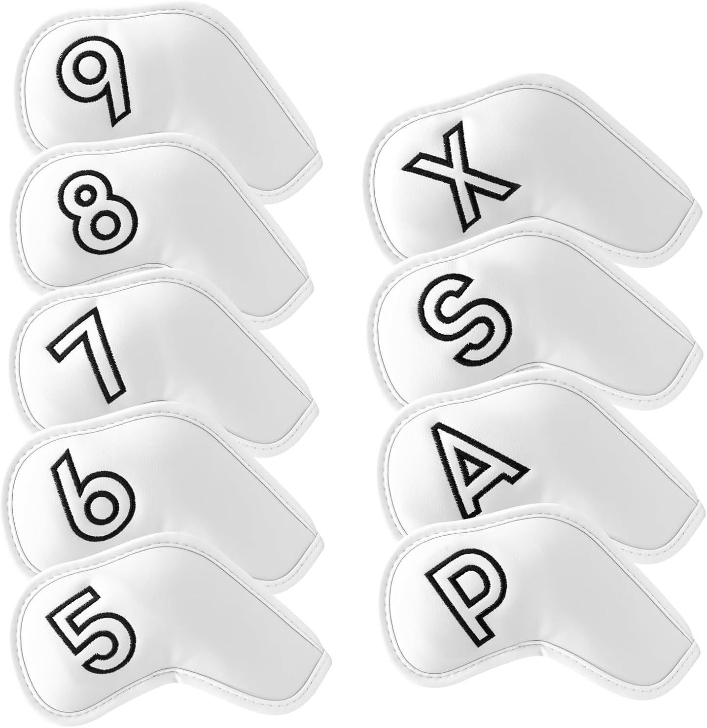 Montela Golf Iron Covers,Golf Iron Head Covers Leather Golf Iron Covers Set 9pcs Golf Iron Headcovers,Golf Club Head Covers for Iron Club Fit All Brands Titleist,Callaway,Taylormade