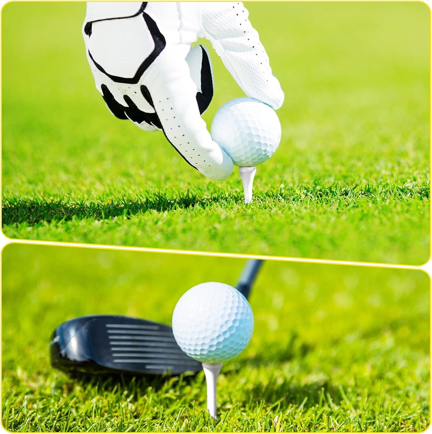 Vinsot 1000 Pcs Golf Tees Bulk 3-1/4 '' Wooden Bamboo Tees Decoration for Men Women Clubs Golf Ball Theme Party Accessories School Supplies(White,Solid)