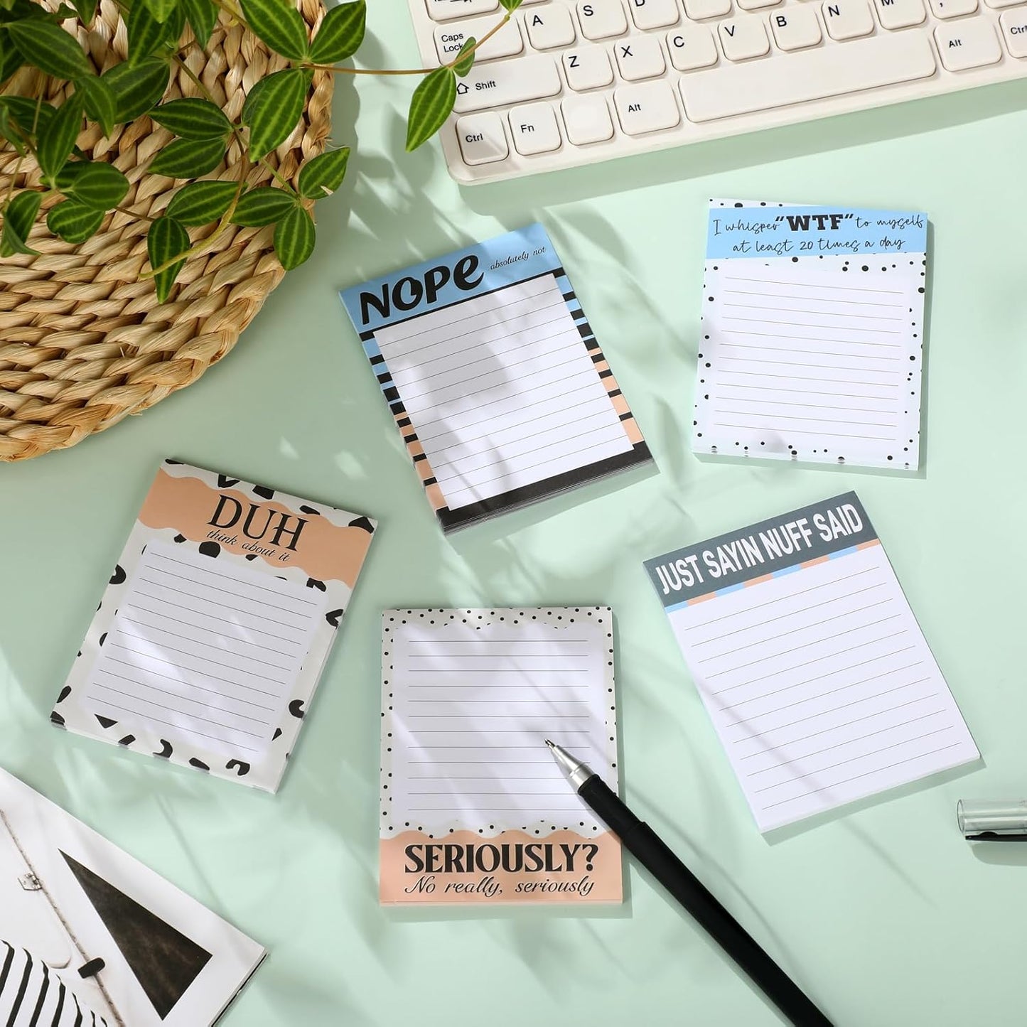 Funny Notepads with Sayings Sticky Funny Office Supplies to Do List Sarcastic Work Assorted Notepad for Workers, 12 Designs, 3 x 3.93 Inch(Retro Style)