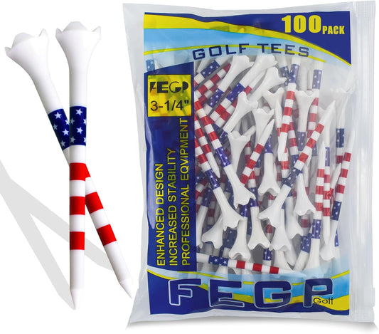 Golf Tees Professional Plastic Golf Tees 3-1/4" - 100 Pack, 4-Prong Golf Tees Plastic, Minimize Friction and Side Spin,Enhanced Durability & Stability, Unbreakable Long Plastic Tees