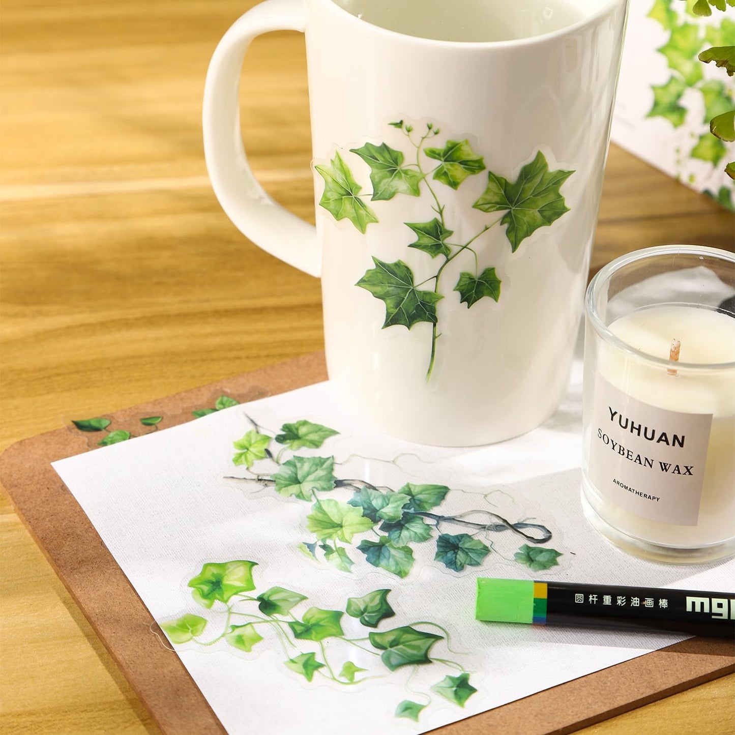 Botanical Leaf PET Stickers Set, 120PCS Transparent Plant Ephemera for Scrapbooking, Journaling, DIY Crafts, and Planner