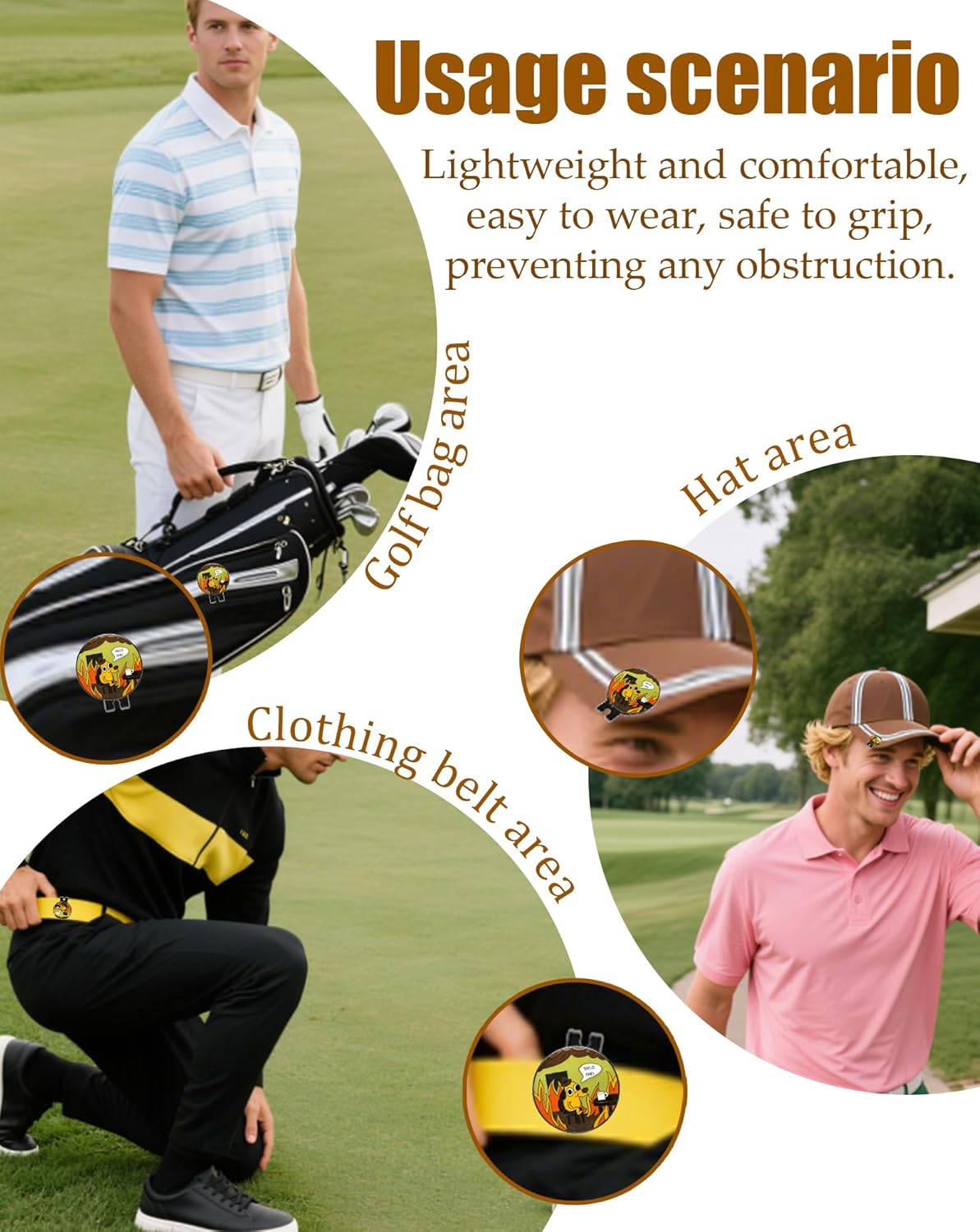 Funny Golf Ball Marker with Magnetic Hat Clip – Golf Accessories for Men & Women to Elevate & Personalize Your Game