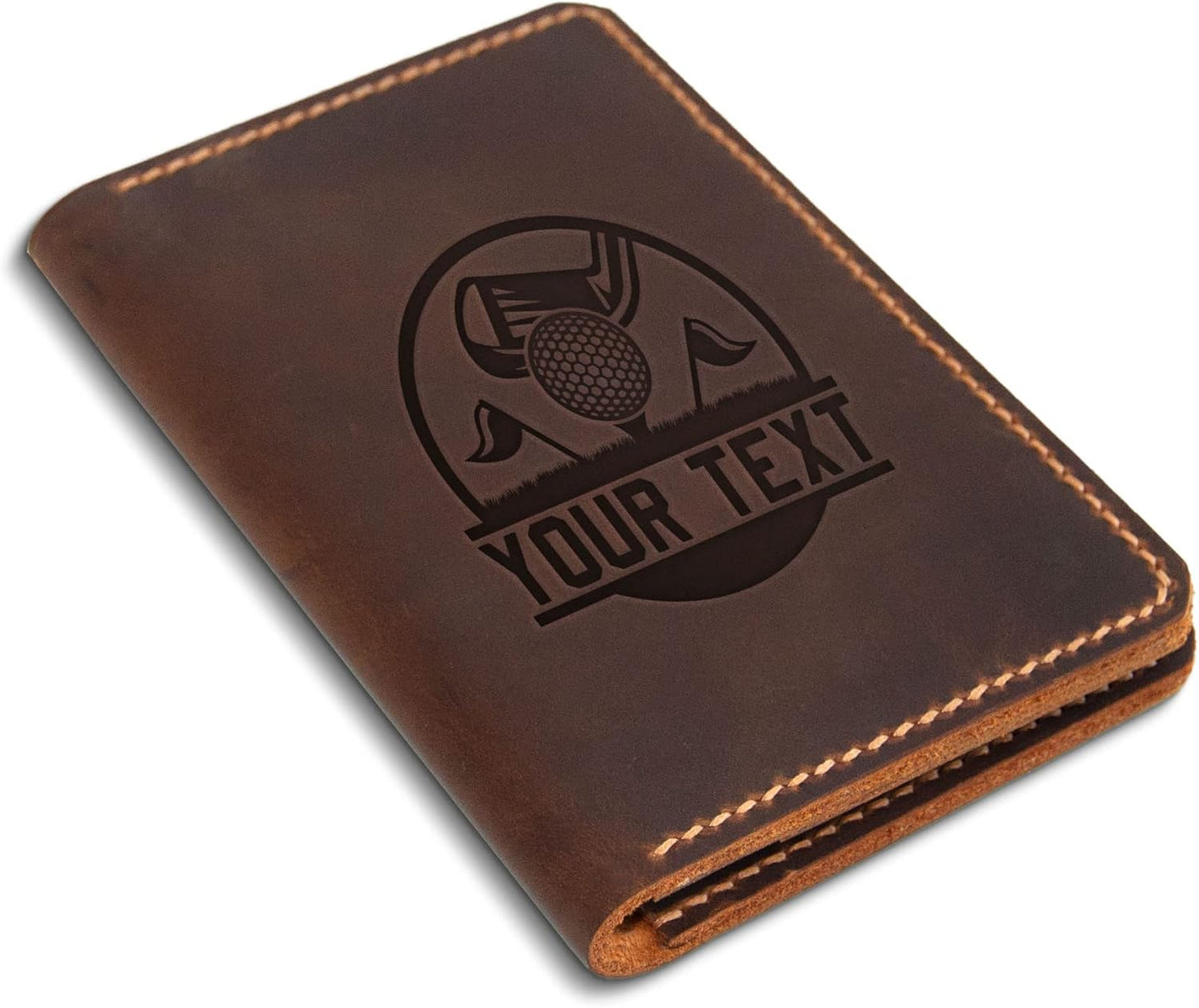 Leather Golf Scorecard Holder, Handstitched, Golf Gifts, Yardage Book Holder, Leather Gifts, Gifts For Dad, Gifts For Golfers, Personalized Customized Gifts