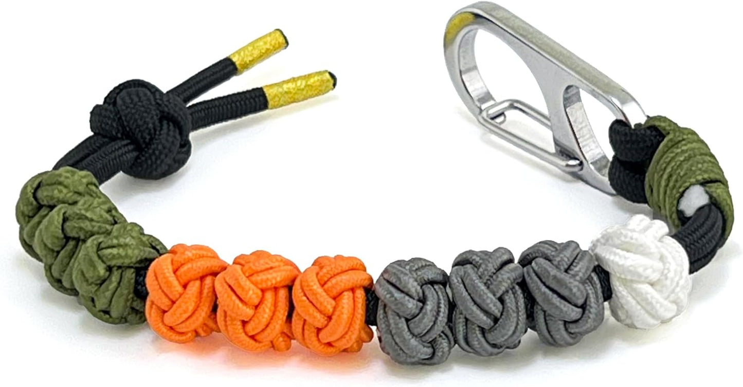 Golf Stroke Counter Keychain| 10 Handwoven Pineapple Knot Beads| 550 lbs Durable Military Paracord| 304 Stainless Steel Hook for Golf Bag/ Belt Accessories| Ideal Holiday Golf Gift for Men and Women