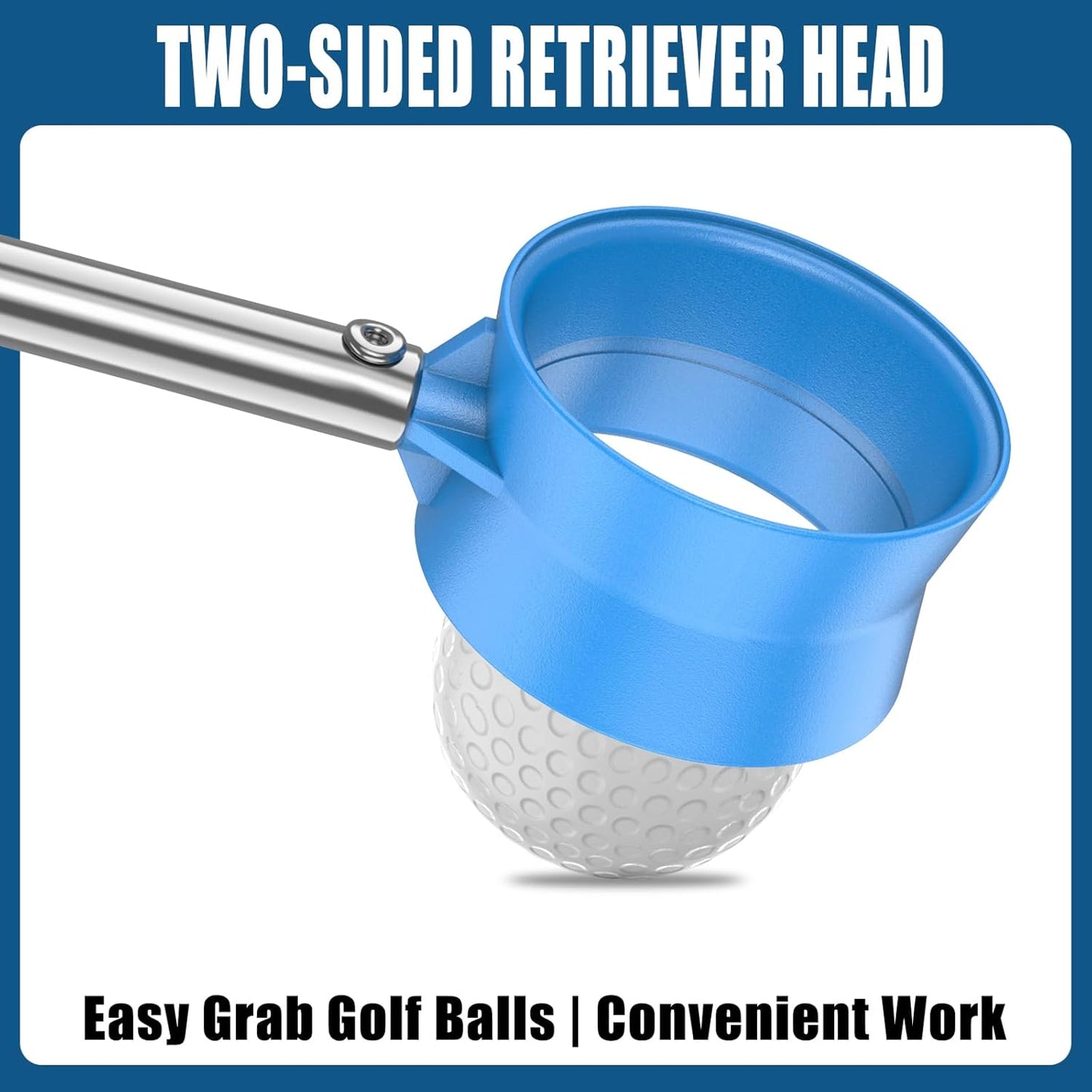 9ft/12ft Water Telescopic Golf Ball Retriever，Classic and Durable Stainless Steel Picker Upper, The Best Accessory Gift for Men and Women Golfers.